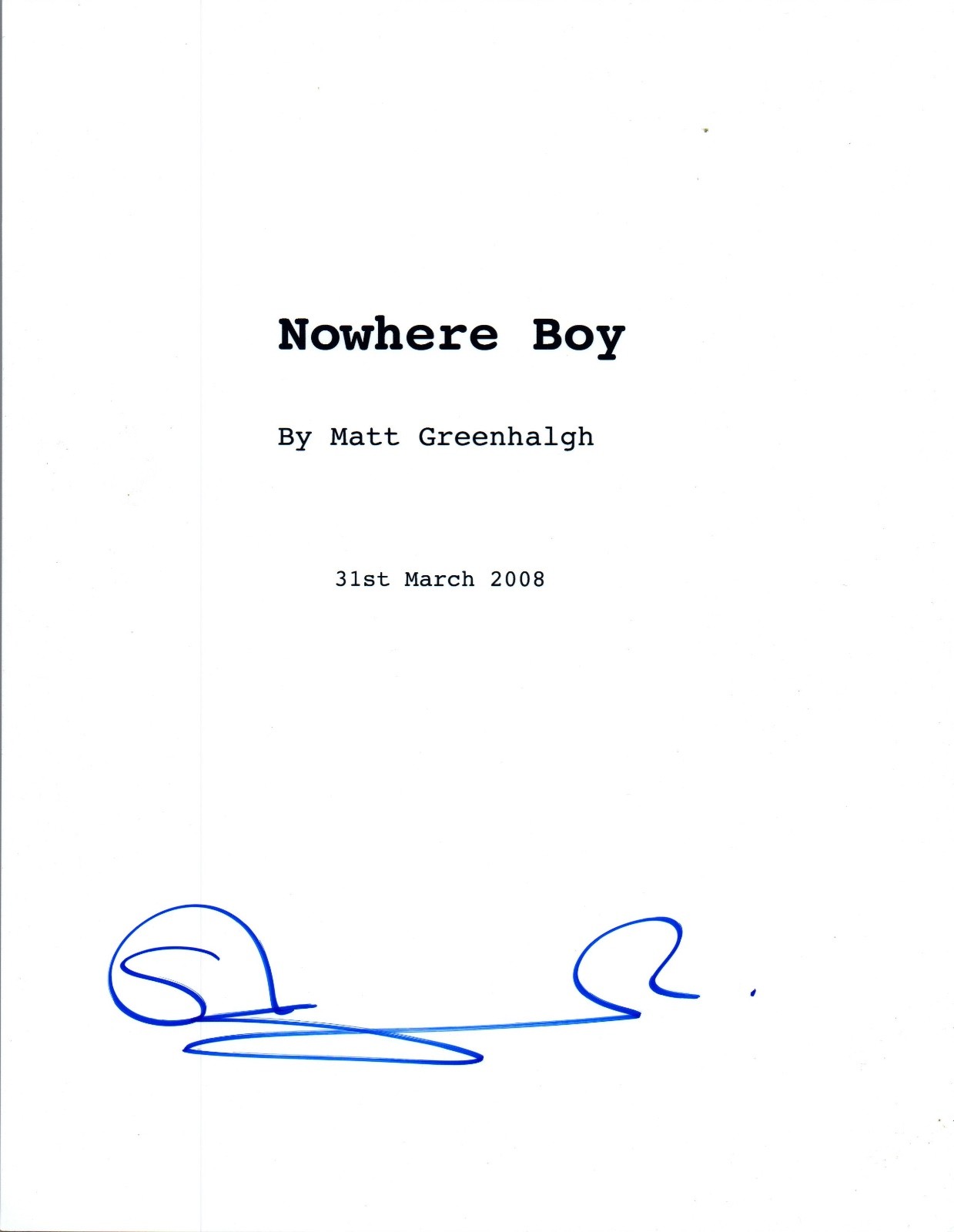 Sam Taylor Johnson Signed Autographed NOWHERE BOY Movie Script COA