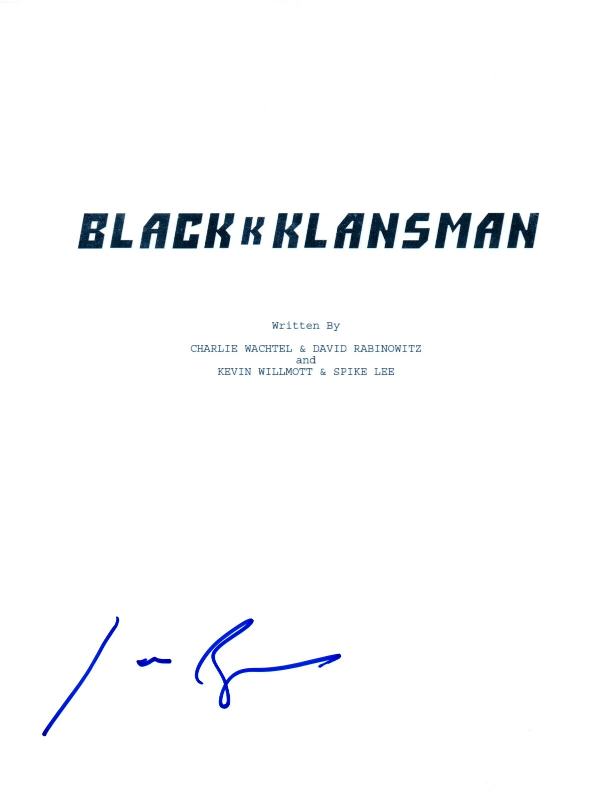 Jason Blum Signed Autographed BlacKkKlansman Movie Script Film Producer COA