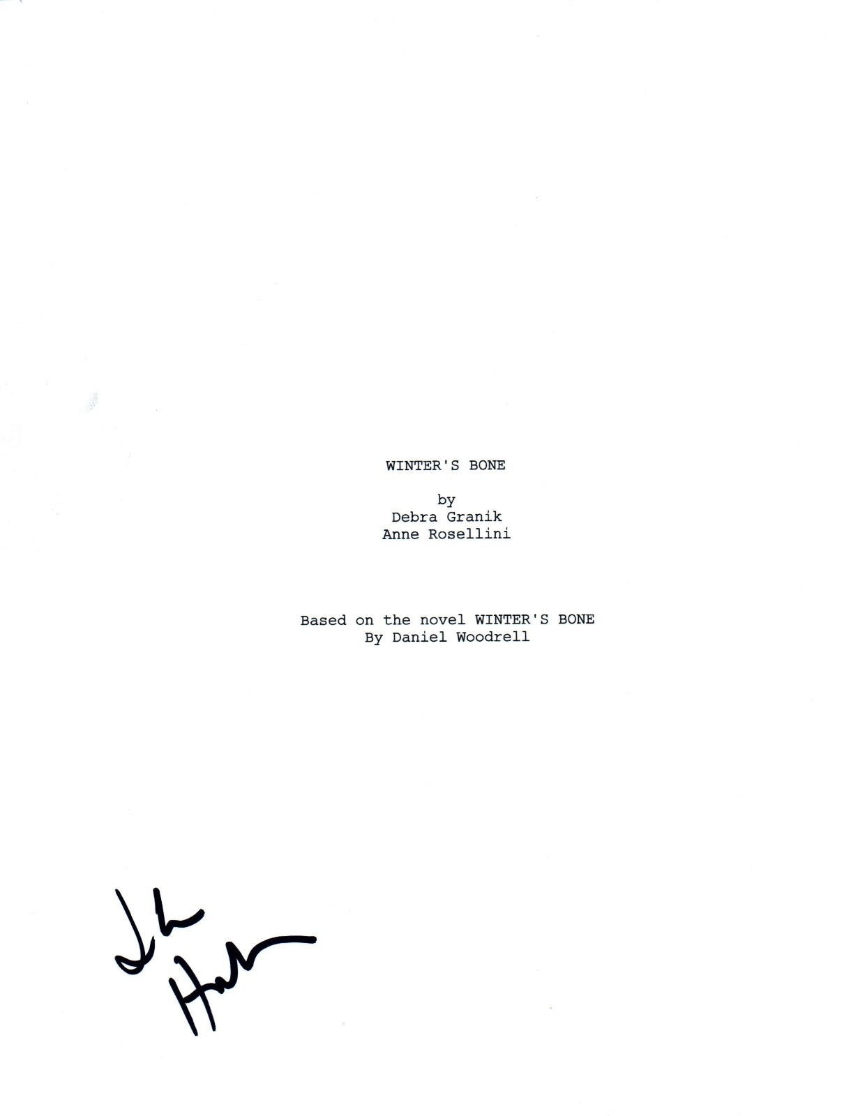 John Hawkes Signed Autographed WINTER'S BONE Movie Script Screenplay COA