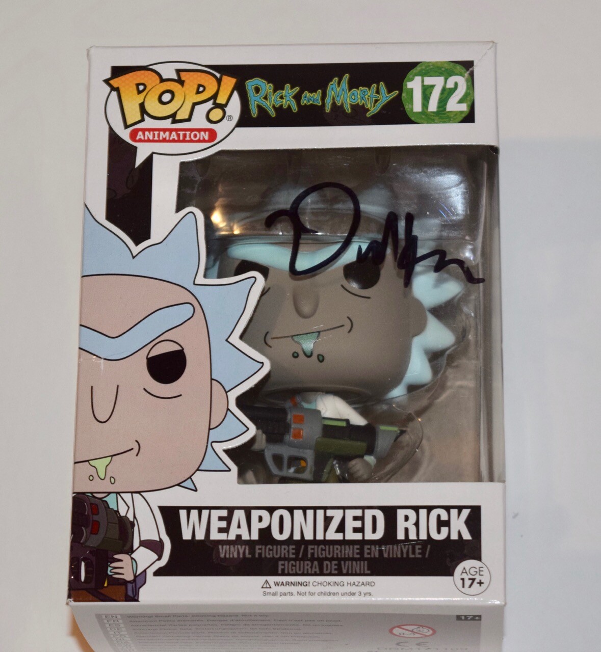 Dan Harmon Signed Rick and Morty WEAPONIZED RICK Funko Pop Figure Beckett COA