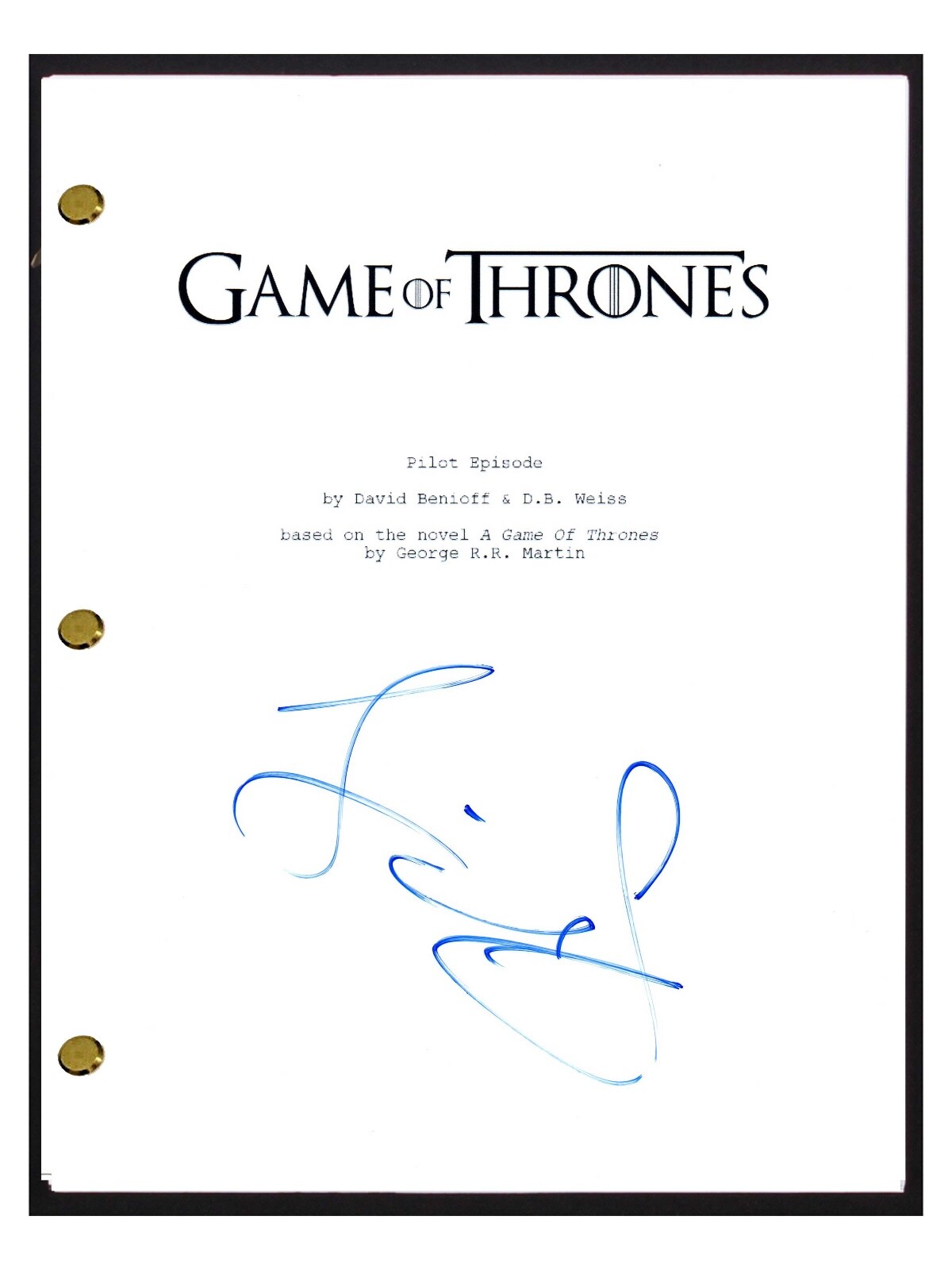 Liam Cunningham Signed Autographed GAME OF THRONES Pilot Episode Script COA