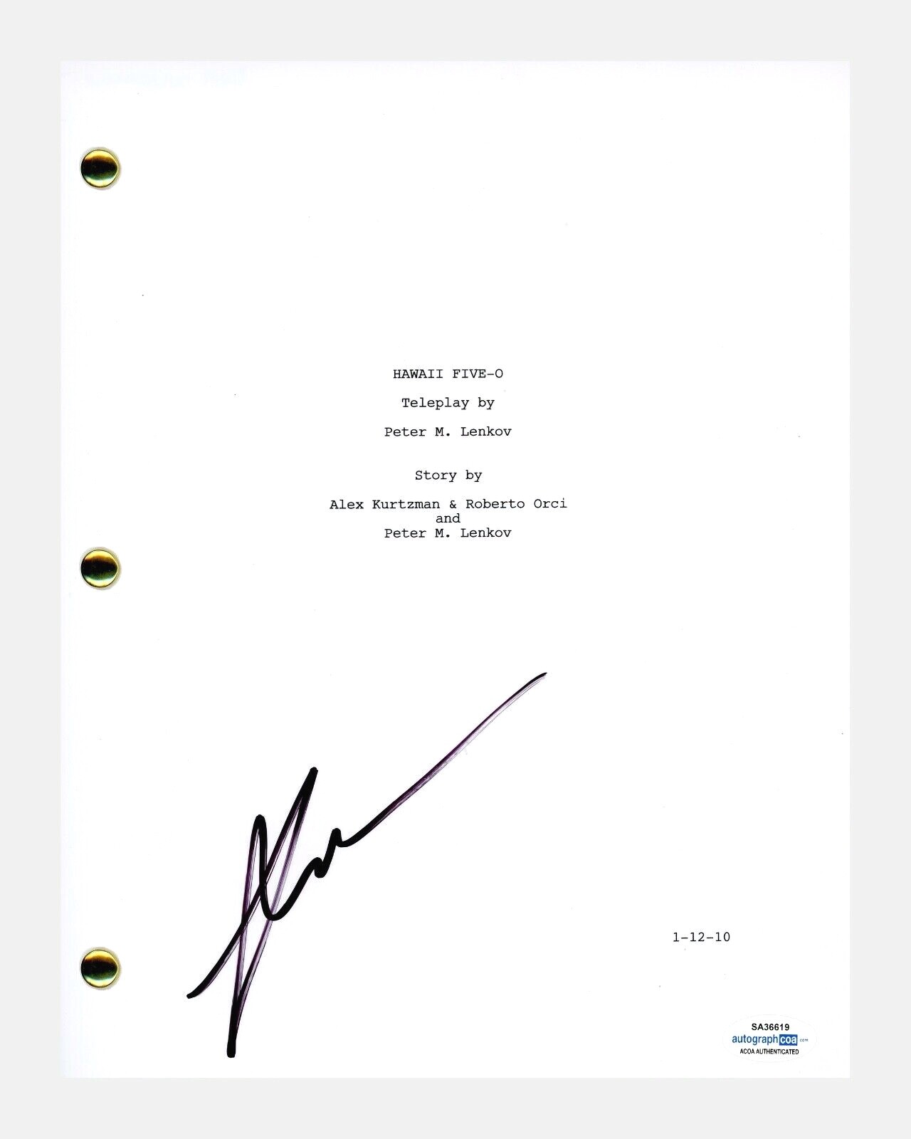 Len Wiseman Signed Autographed HAWAII FIVE-O Pilot Episode Script Director ACOA