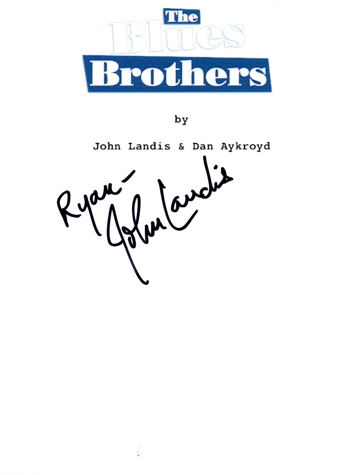John Landis Signed Autographed BLUES BROTHERS Movie Script COA