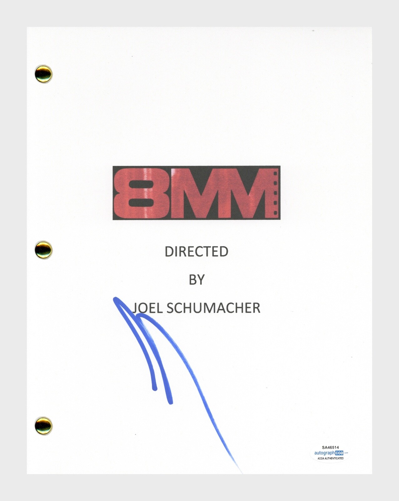 Joaquin Phoenix Signed Autographed 8MM Movie Script Screenplay ACOA COA