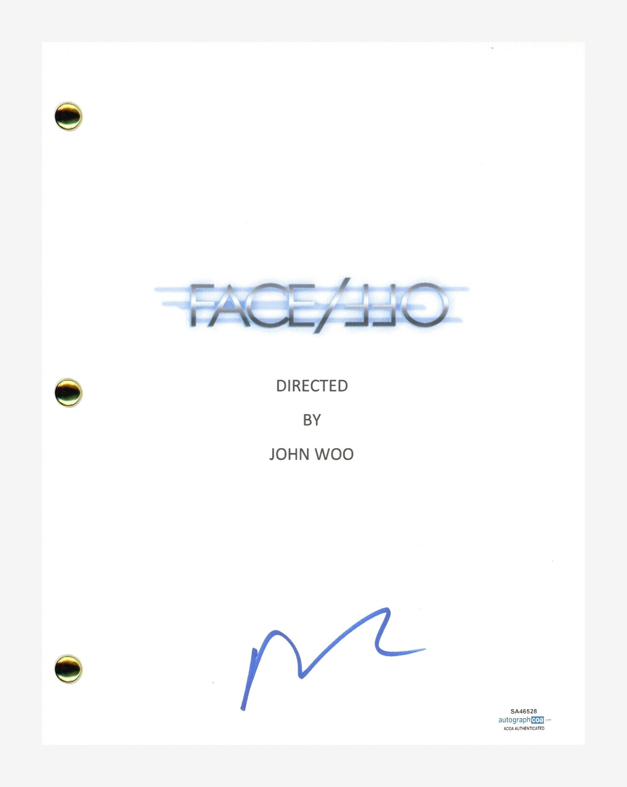 Nicolas Cage Signed Autographed FACE/OFF Movie Script Screenplay ACOA COA