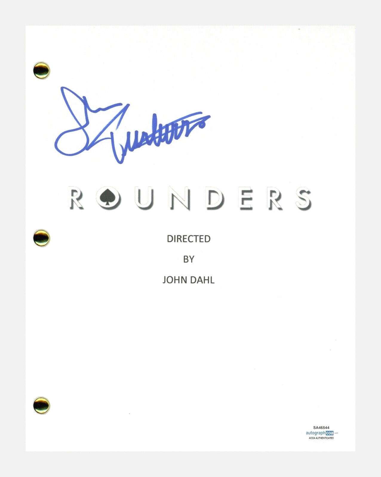 John Turturro Signed Autographed Rounders Movie Script Screenplay ACOA COA