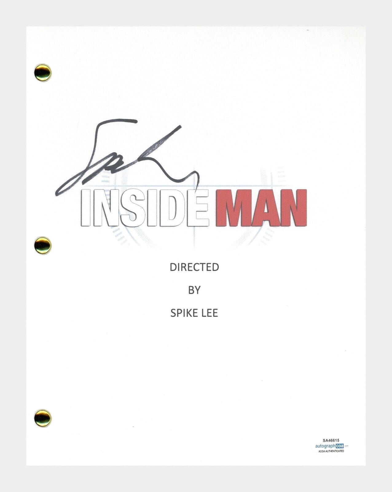 Spike Lee Signed Autographed INSIDE MAN Movie Script Screenplay ACOA COA