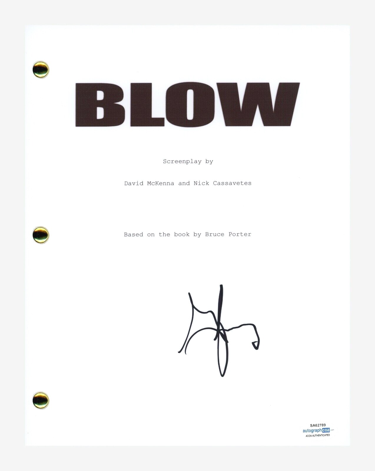 George Jung Signed Autographed Blow Movie Script Drug Smuggler ACOA COA