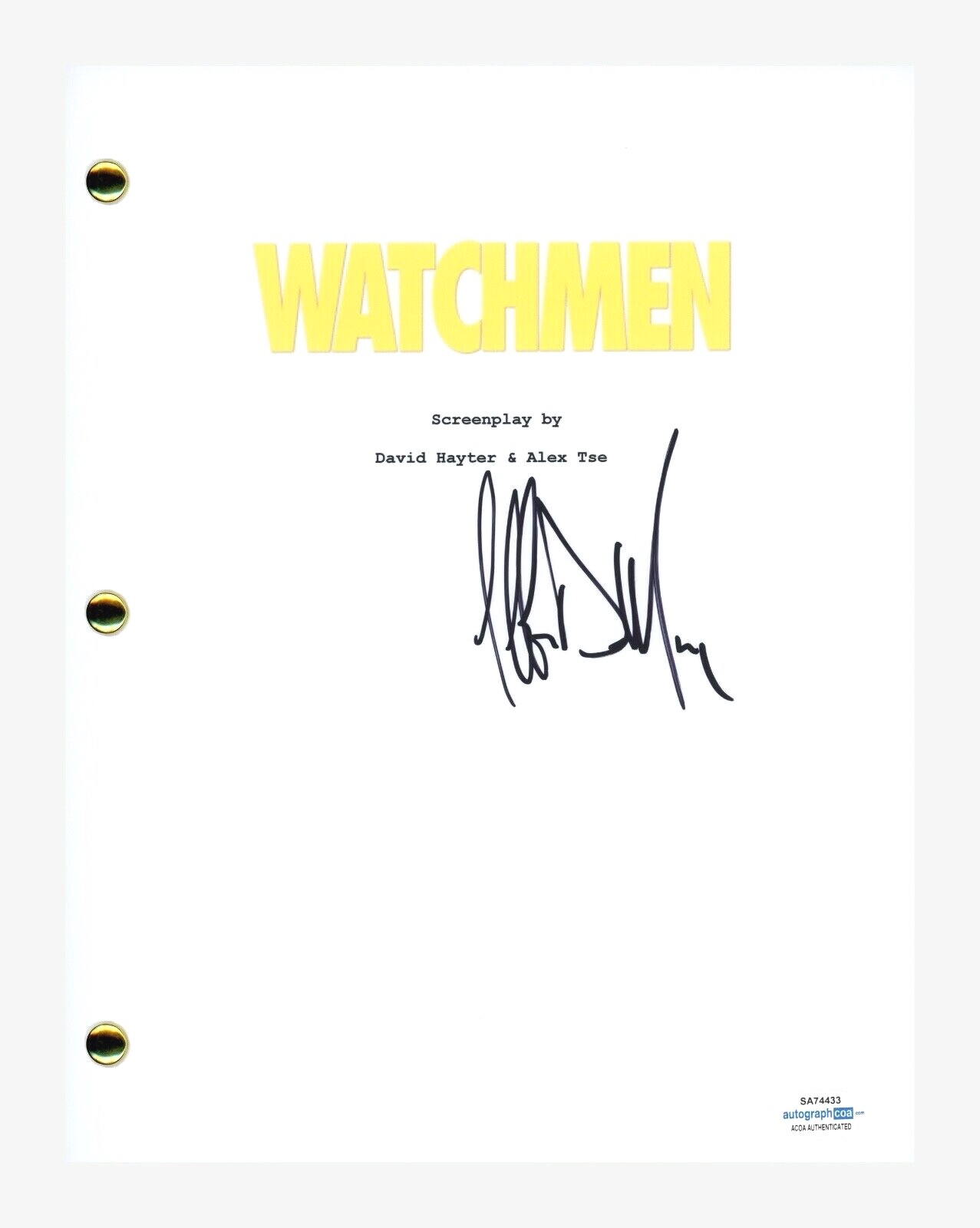 Jeffrey Dean Morgan Signed Autographed Watchmen Movie Script Screenplay ACOA COA