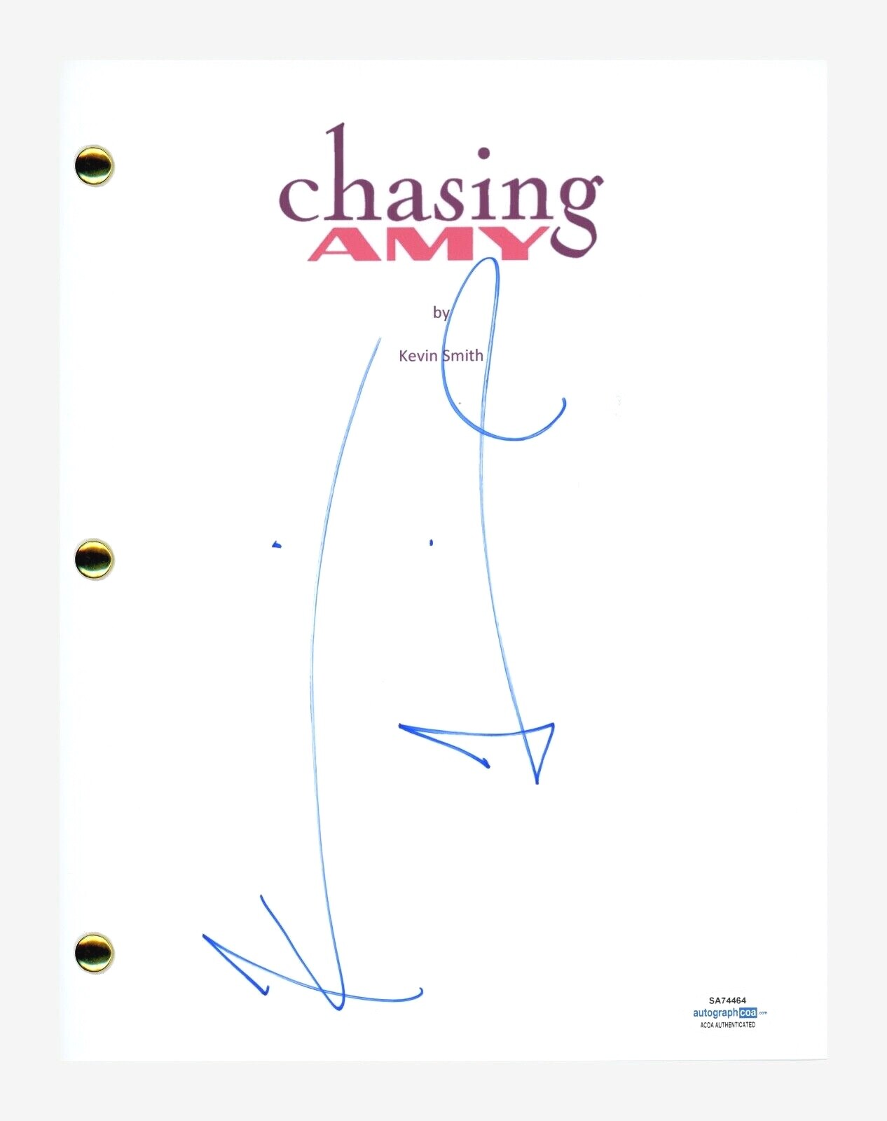Kevin Smith Signed Autographed Chasing Amy Movie Script Screenplay ACOA COA