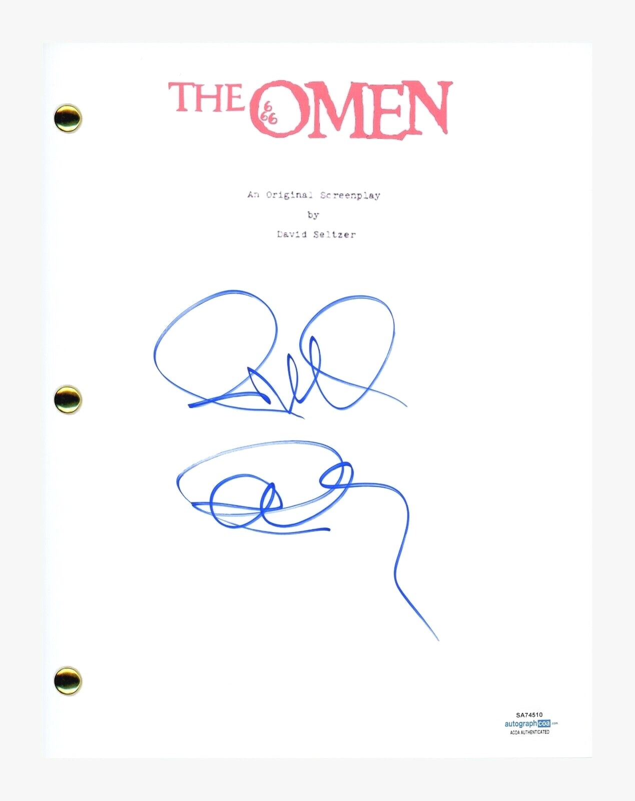 Richard Donner Signed Autographed The Omen Movie Script Horror ACOA COA