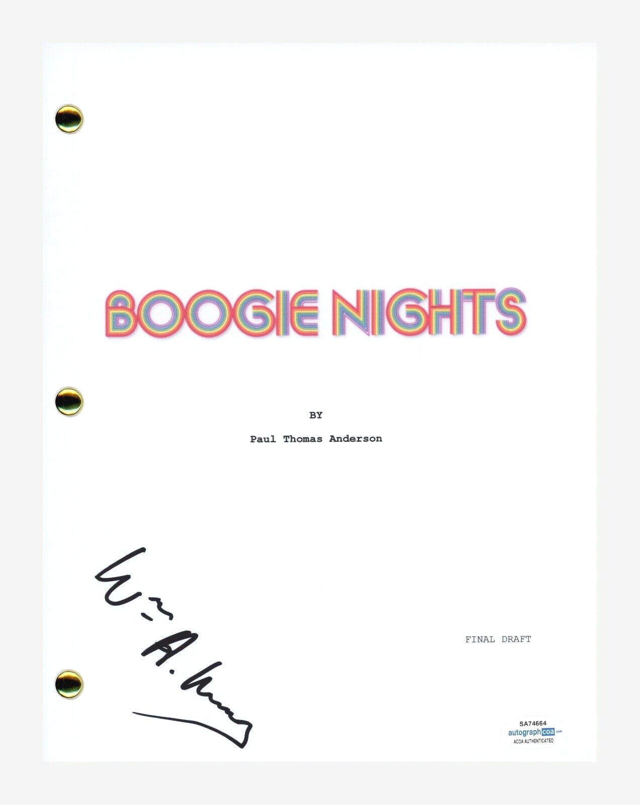 WILLIAM H MACY SIGNED AUTOGRAPHED BOOGIE NIGHTS MOVIE SCRIPT ACOA COA COLLECTIBLE MEMORABILIA