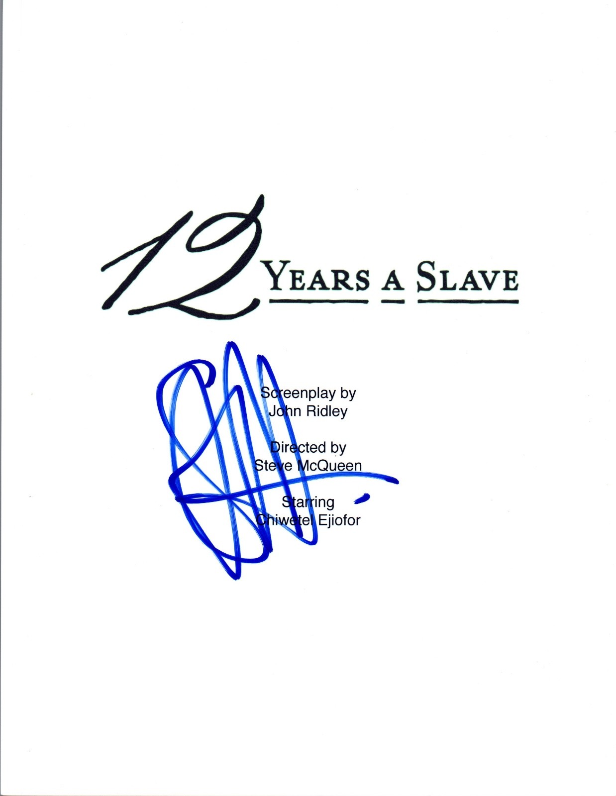 Steve McQueen Signed Autographed 12 YEARS A SLAVE Director Movie Script COA VD