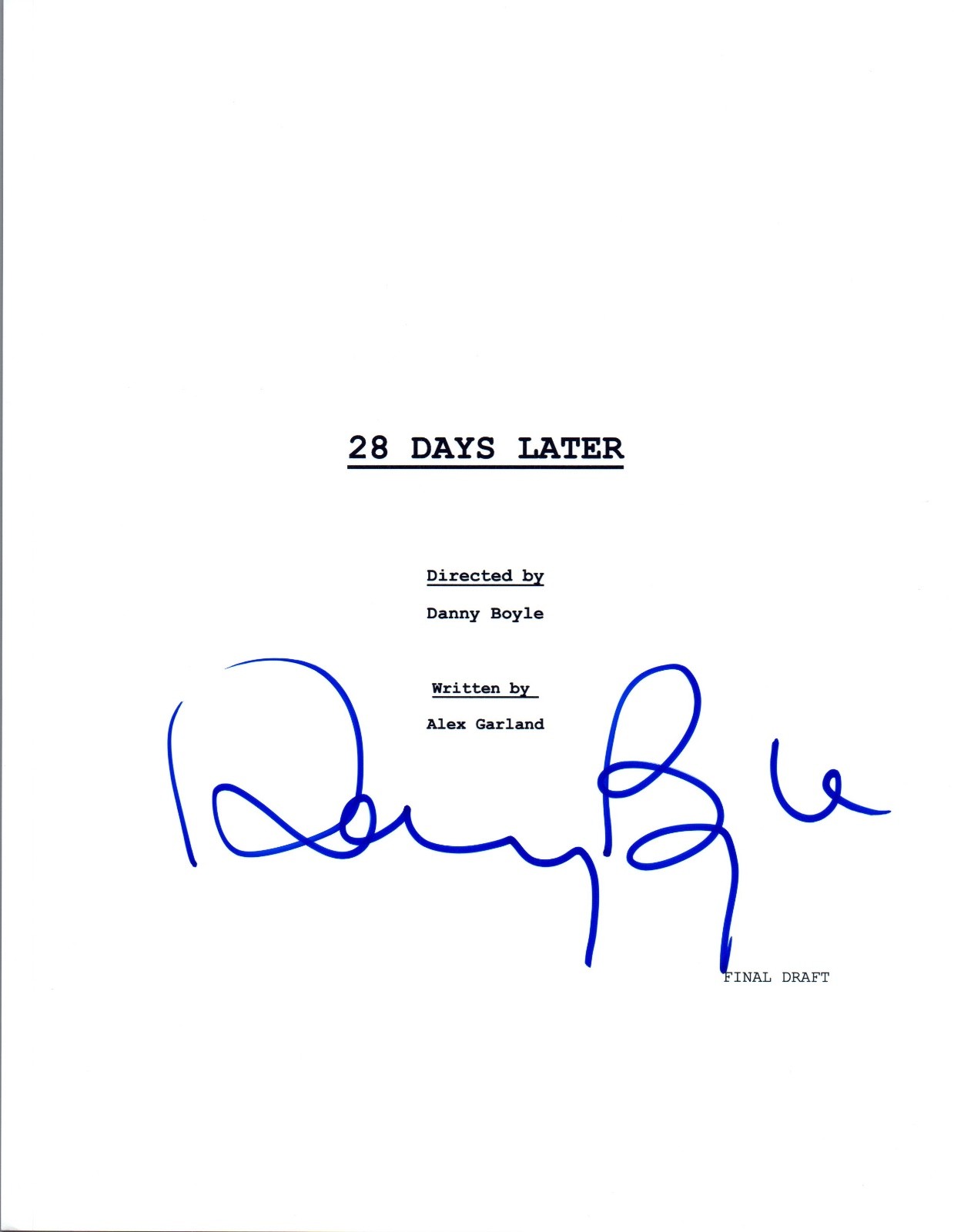 Danny Boyle Signed Autographed 28 DAYS LATER Director Movie Script COA VD