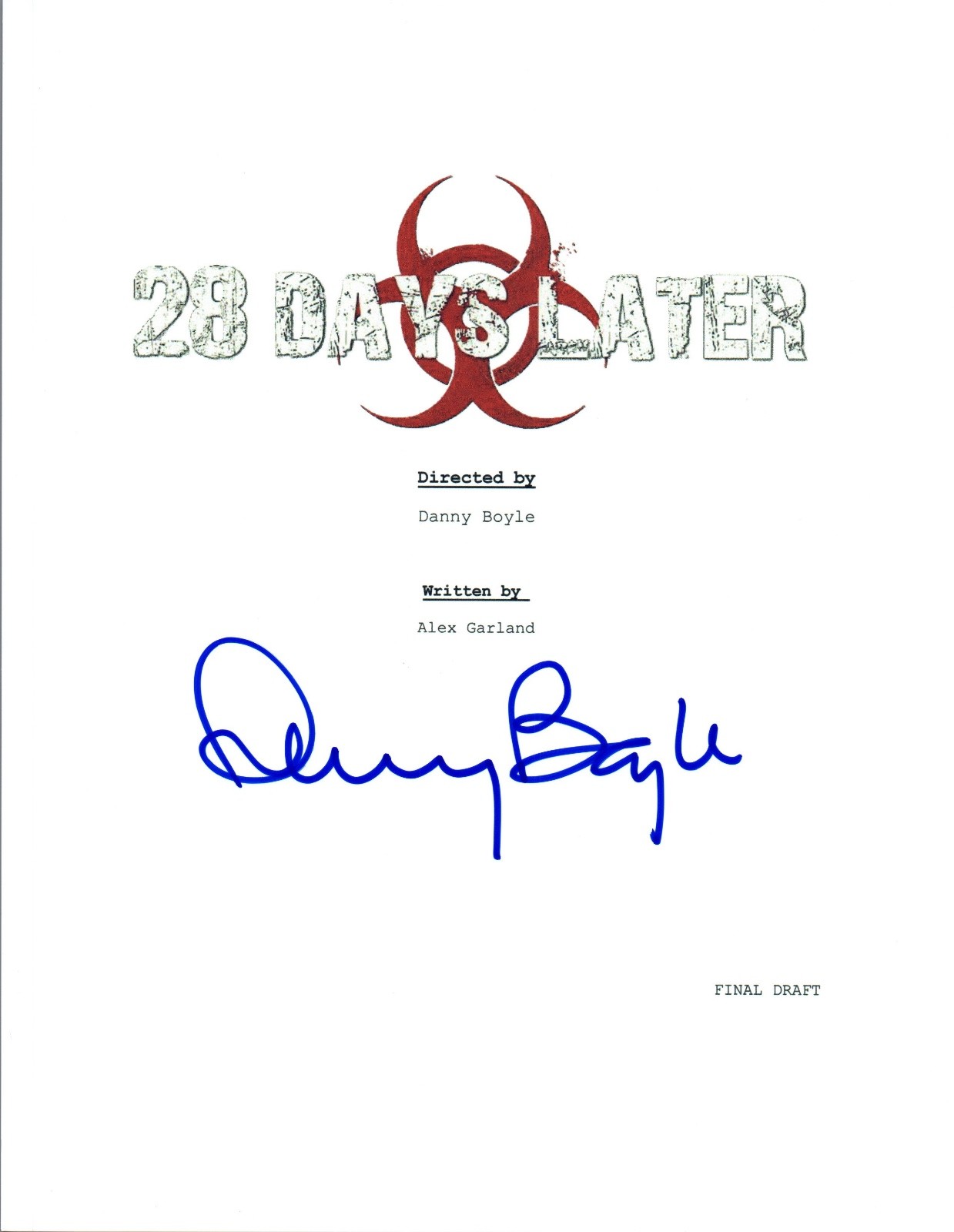 Danny Boyle Signed Autographed 28 DAYS LATER Director Movie Script COA VD