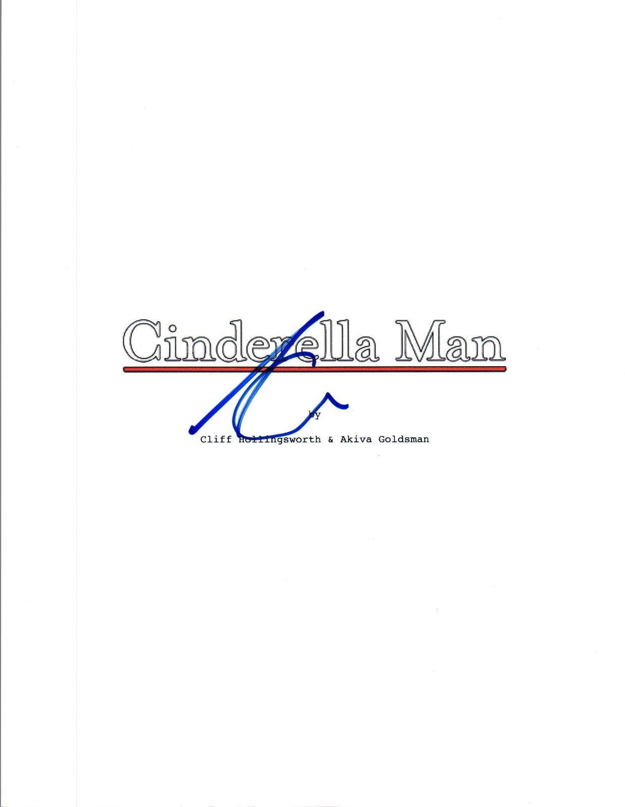 AKIVA GOLDSMAN SIGNED AUTOGRAPHED CINDERELLA MAN MOVIE SCRIPT COA VD COLLECTIBLE MEMORABILIA