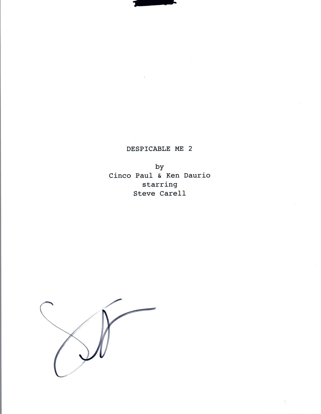 Jason Segel Signed Autographed DESPICABLE ME 2 Movie Script COA VD