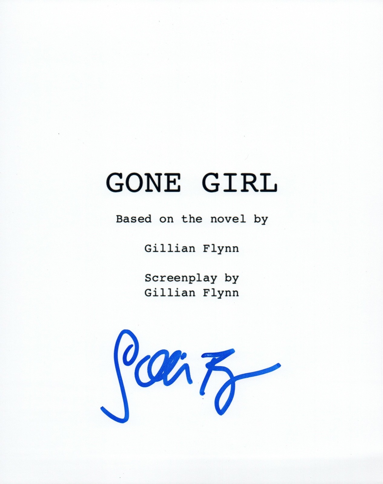 Gillian Flynn Signed Autographed GONE GIRL Movie Script COA VD