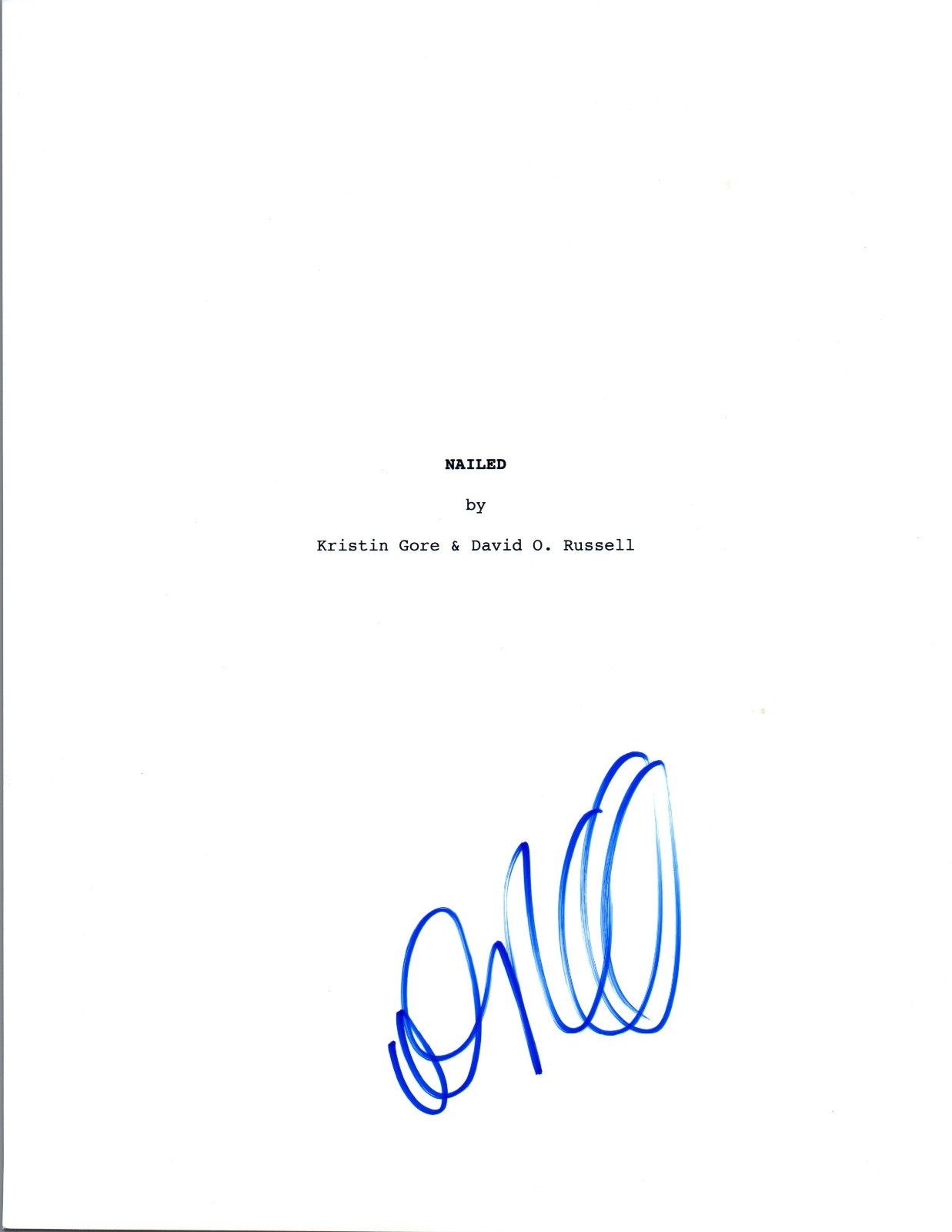 David O. Russell Signed Autographed ACCIDENTAL LOVE Full Movie Script COA VD