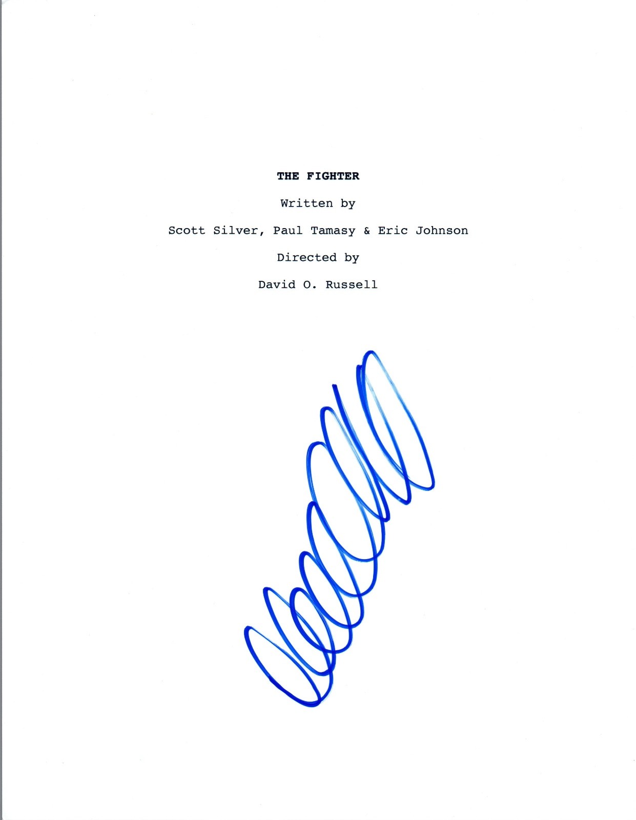 David O. Russell Signed Autographed THE FIGHTER Movie Script COA VD