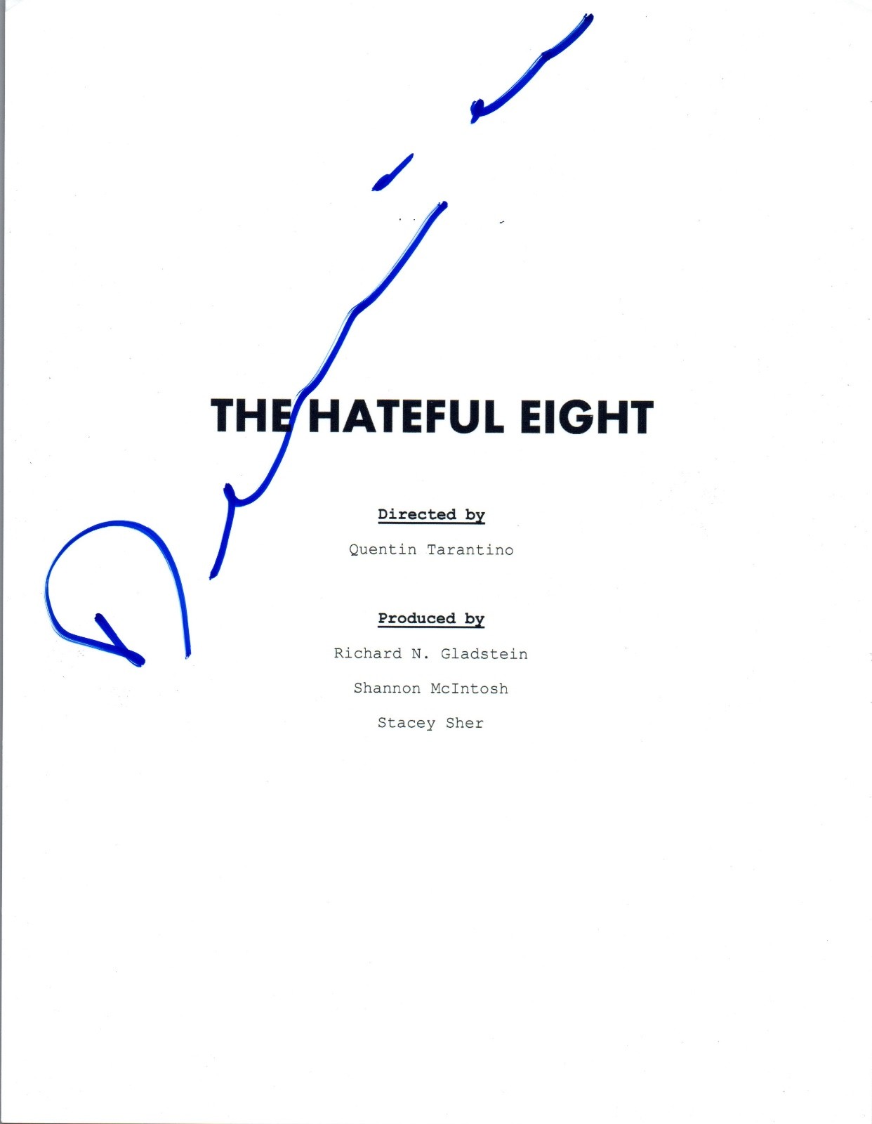 Demian Bichir Signed Autographed THE HATEFUL EIGHT Full Movie Script COA VD