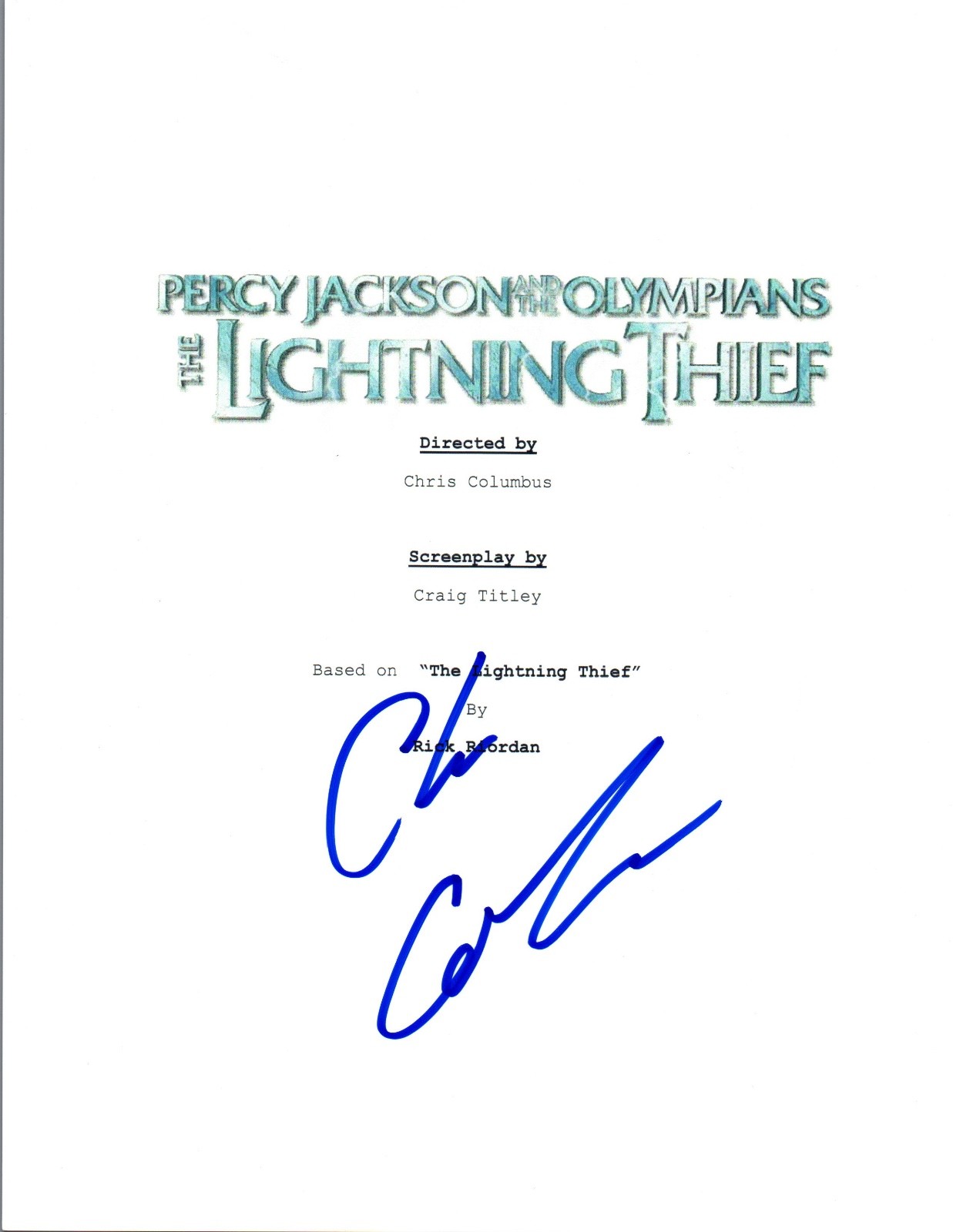 Chris Columbus Signed Autograph PERCY JACKSON THE LIGHTNING THIEF Script COA VD