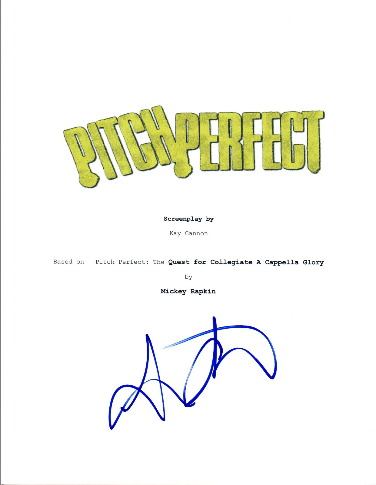 Skylar Astin Signed Autographed PITCH PERFECT Full Movie Script COA VD