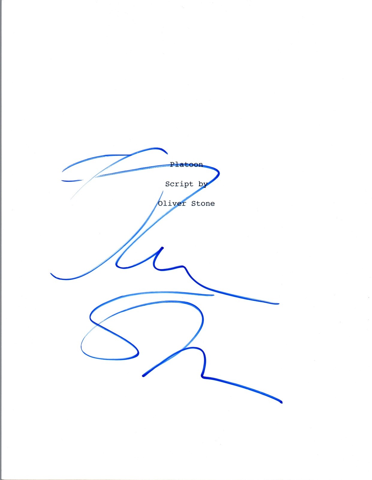 Oliver Stone Signed Autographed PLATOON Full Movie Script COA VD