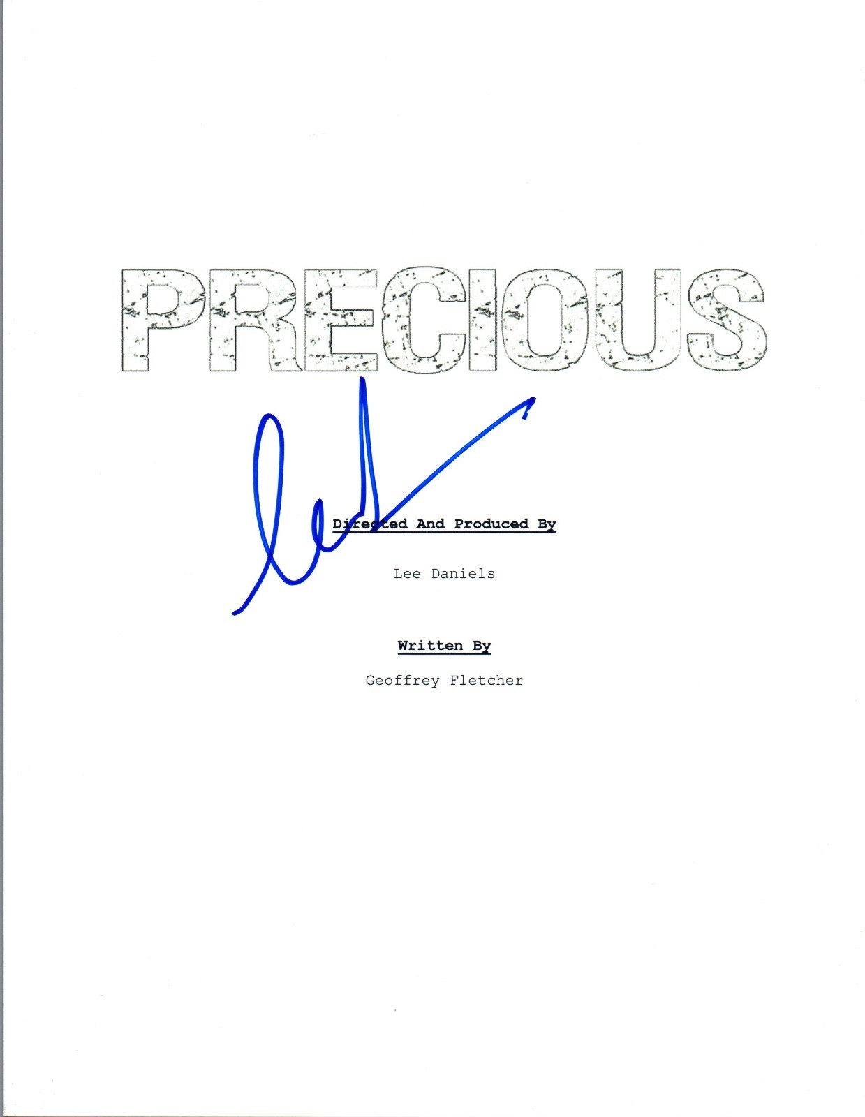 Lee Daniels Signed Autographed PRECIOUS Full Movie Script COA VD