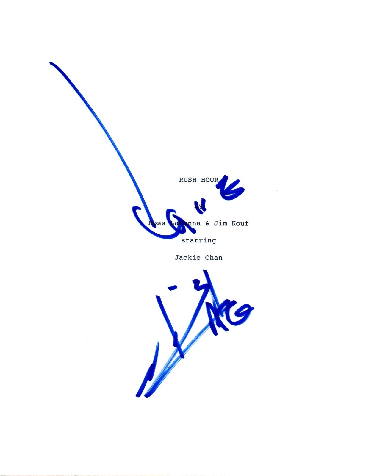 Jackie Chan Signed Autographed RUSH HOUR Movie Script COA VD