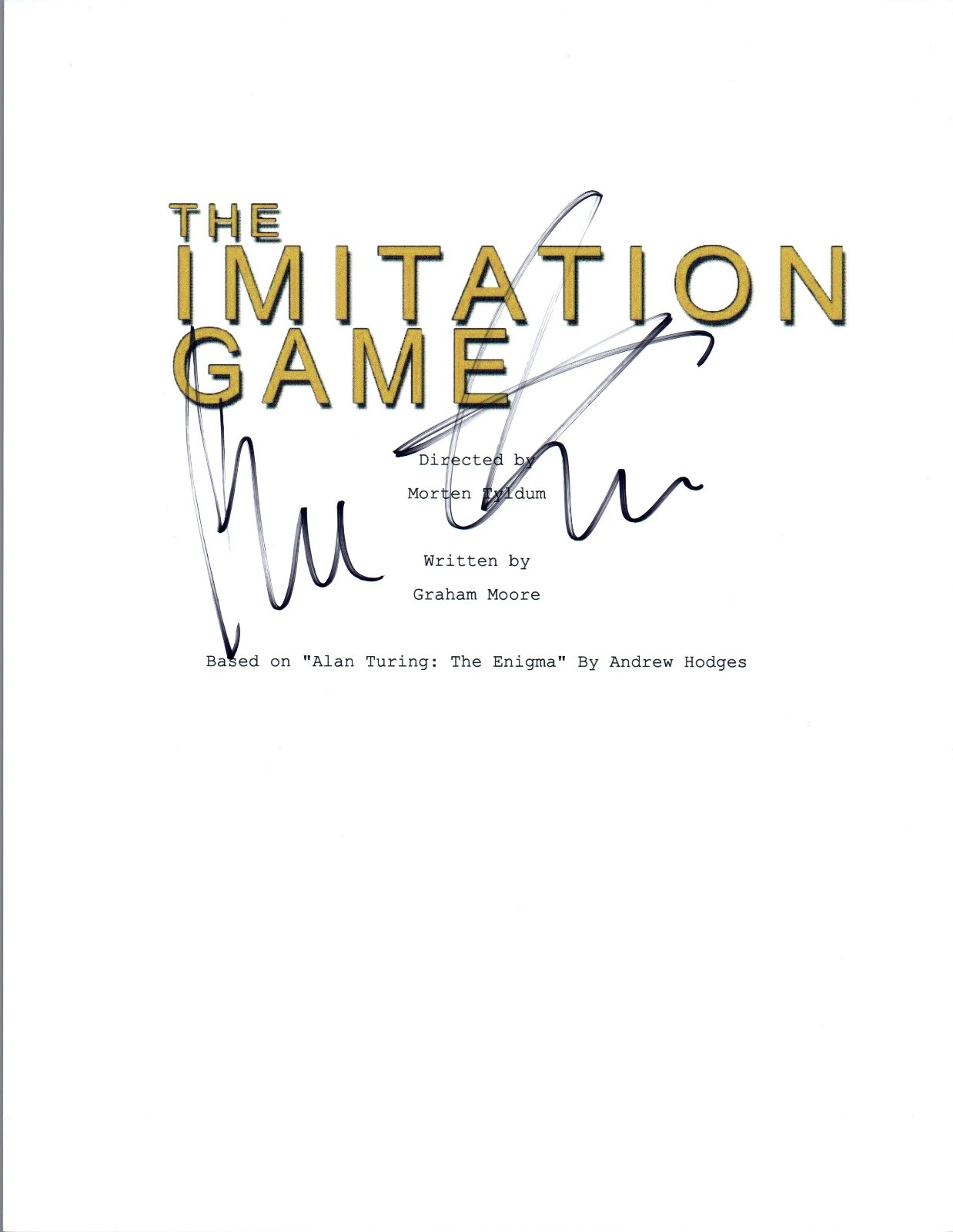Morten Tyldum Signed Autographed THE IMITATION GAME Full Movie Script COA VD