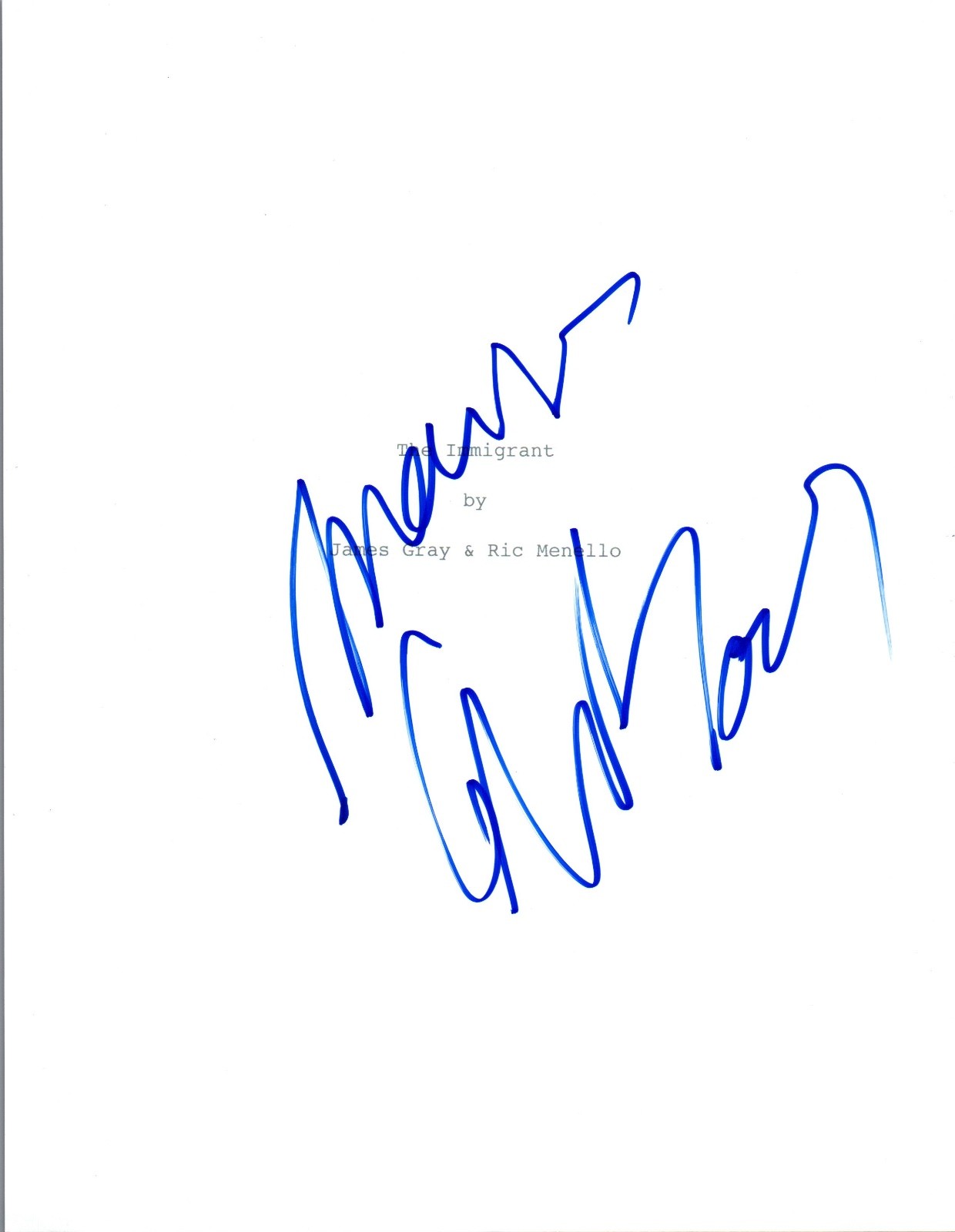 Marion Cottilard Signed Autographed THE IMMIGRANT Movie Script COA VD