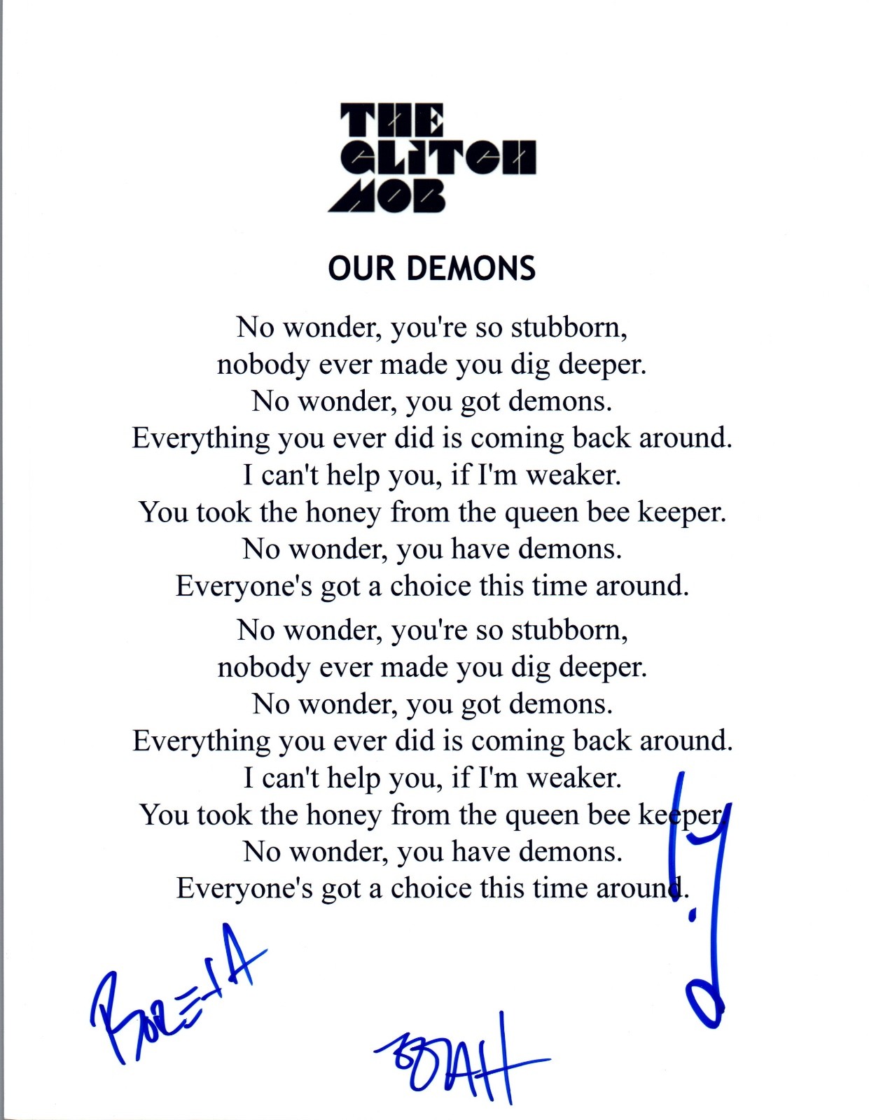 The Glitch Mob Signed Autographed 