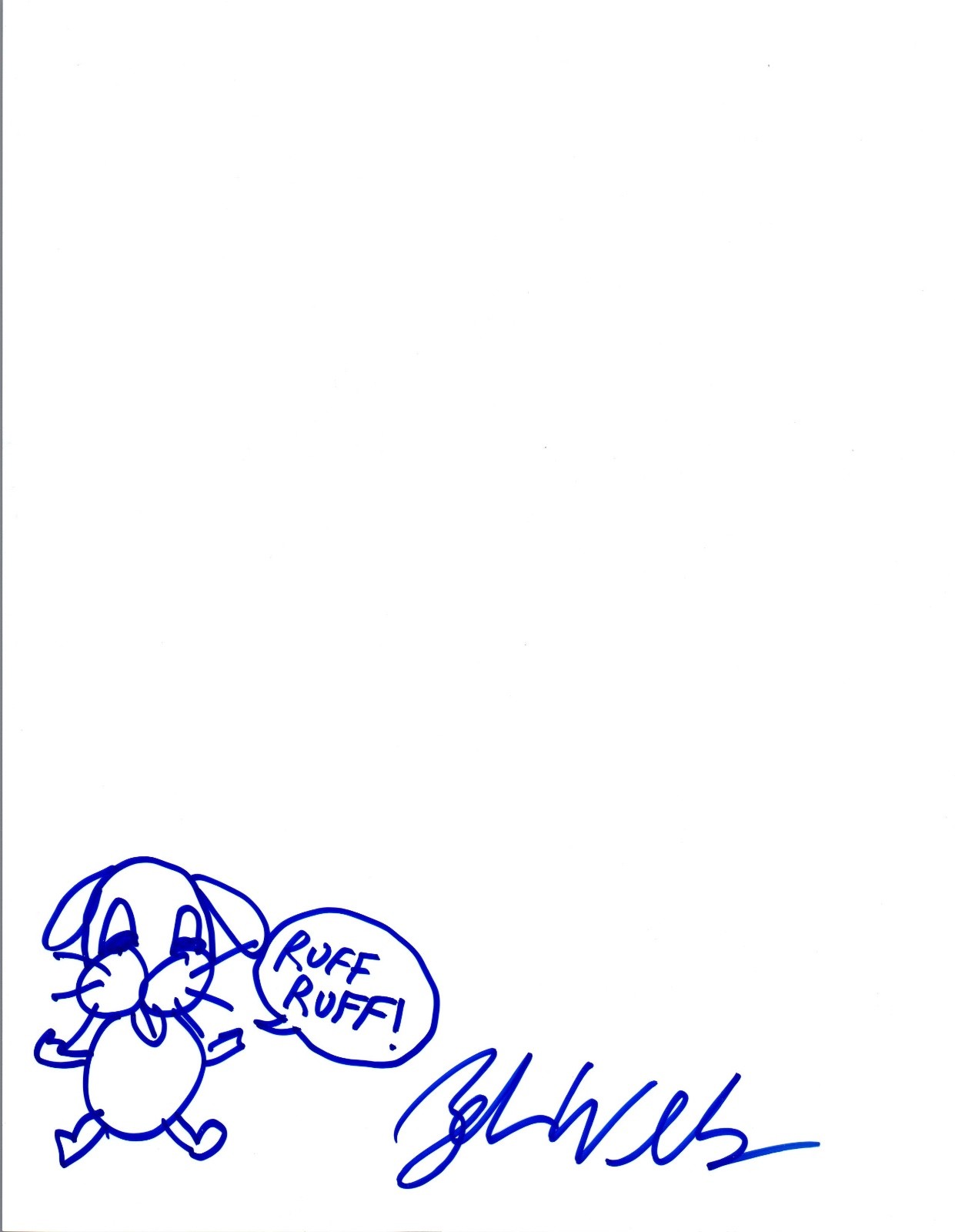 ZEB WELLS SIGNED AUTOGRAPHED HAND DRAWN SKETCH COMIC WRITER ROBOT CHICKEN COA VD COLLECTIBLE MEMORABILIA