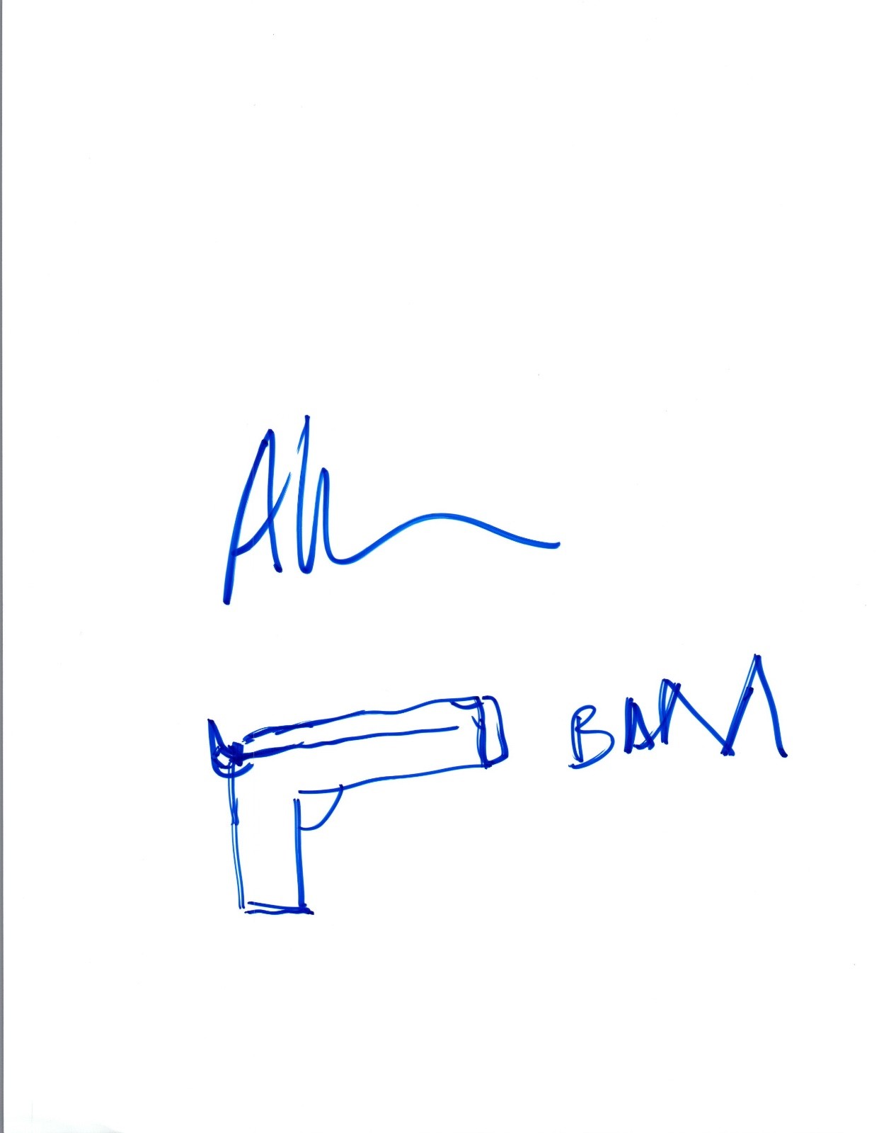 ARIEL KLEIMAN SIGNED AUTOGRAPHED HAND DRAWN SKETCH MOVIE DIRECTOR COA VD COLLECTIBLE MEMORABILIA