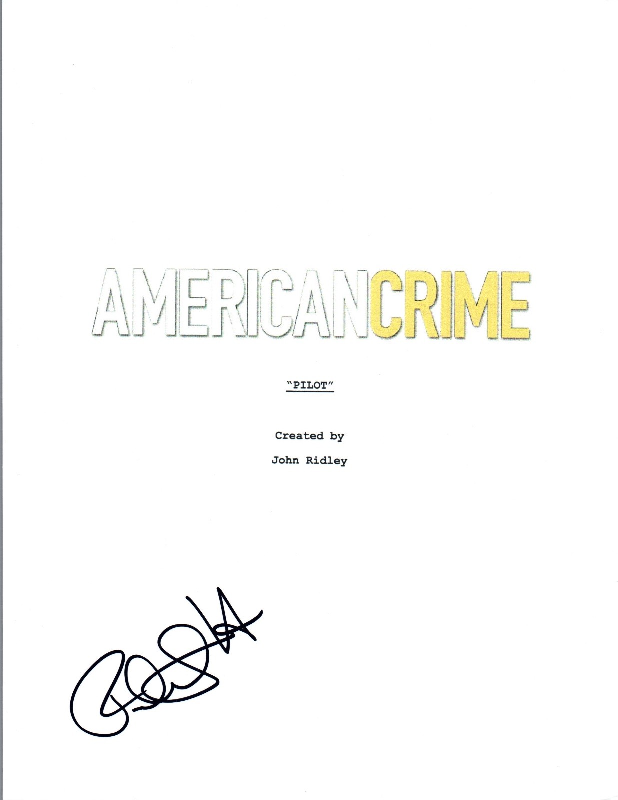 Felicity Huffman Signed Autographed AMERICAN CRIME Pilot Episode Script COA VD