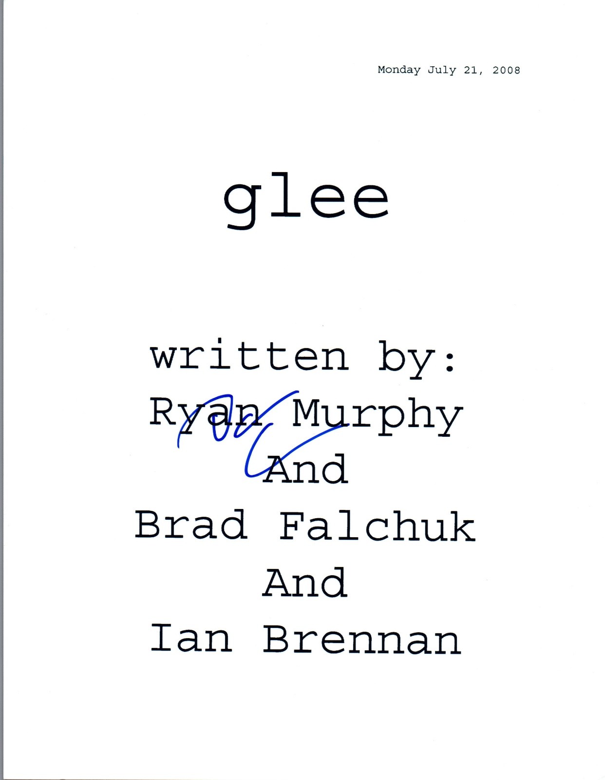 DARREN CRISS SIGNED AUTOGRAPHED GLEE PILOT EPISODE SCRIPT COA VD COLLECTIBLE MEMORABILIA