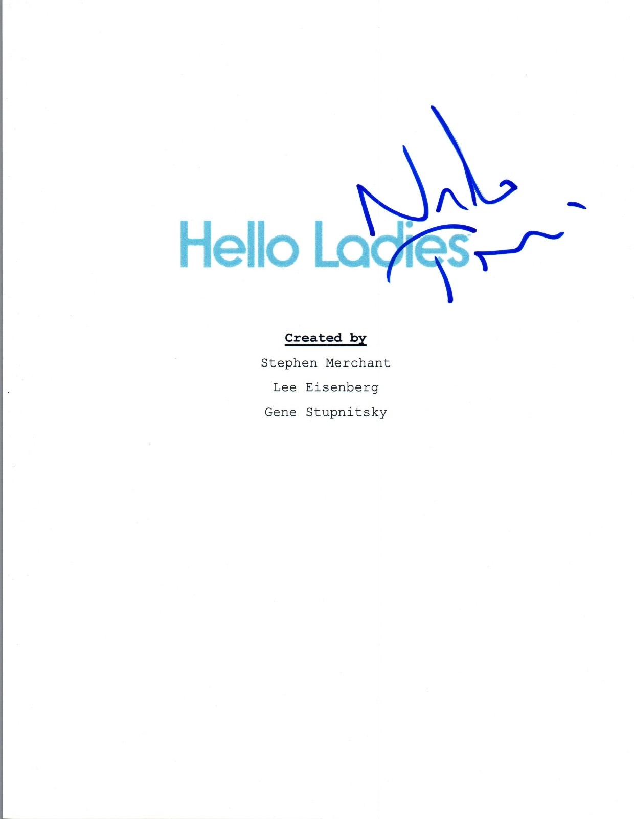 Nate Torrence Signed Autographed HELLO LADIES Episode Script COA VD