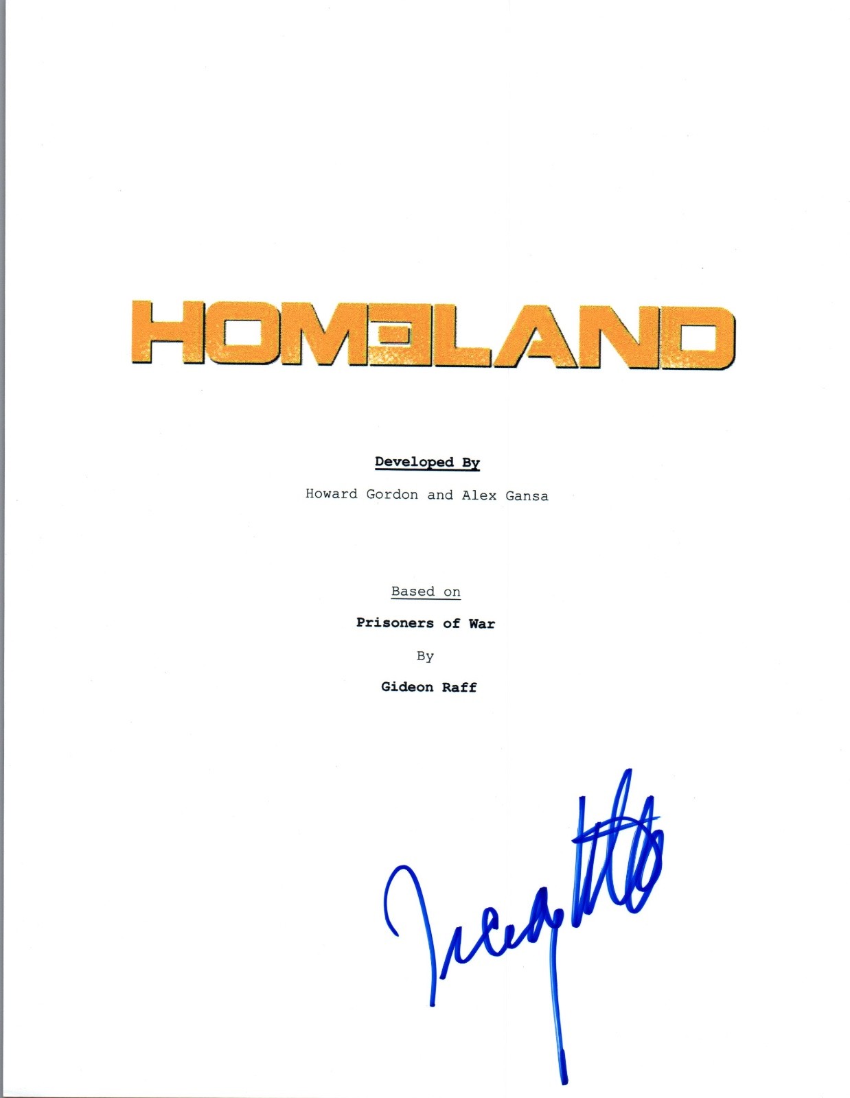 Tracy Letts Signed Autographed HOMELAND Pilot Episode Script COA VD