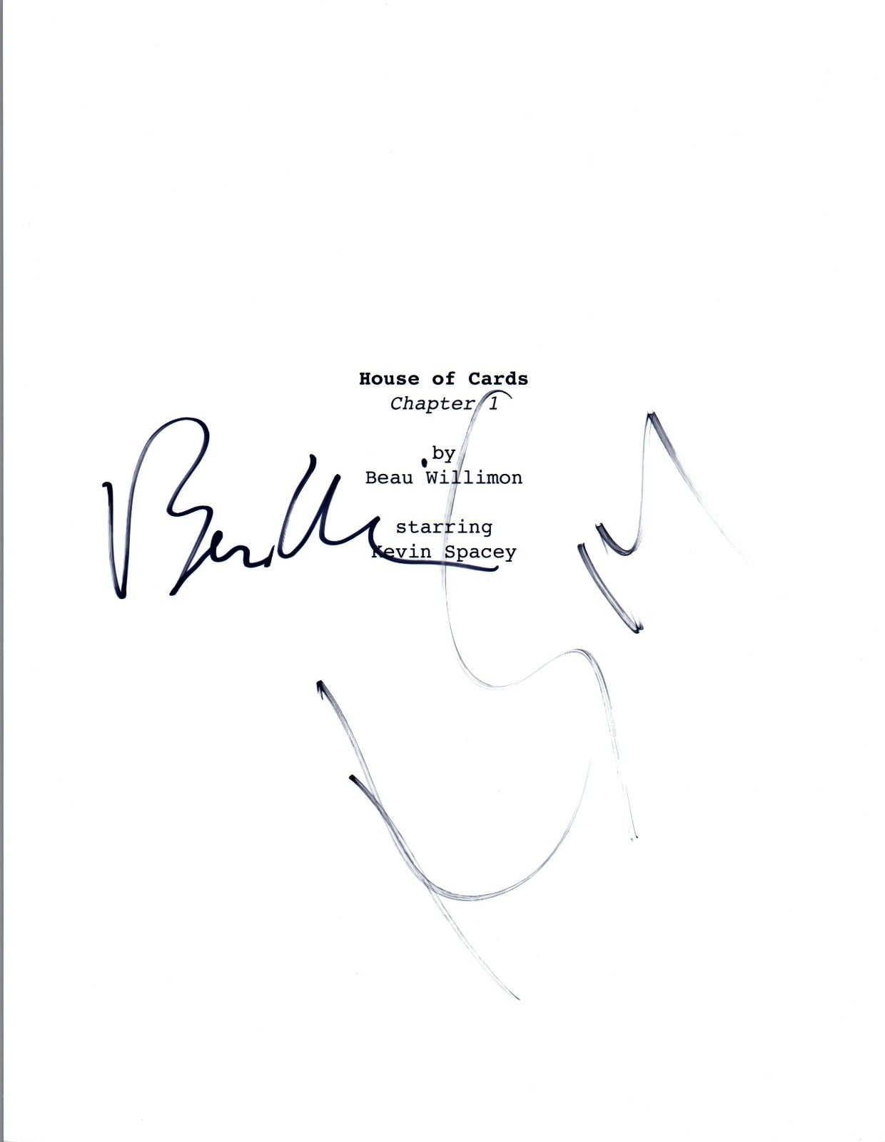 Beau Willimon & Kevin Spacey Signed Autograph HOUSE OF CARDS Pilot Script COA VD