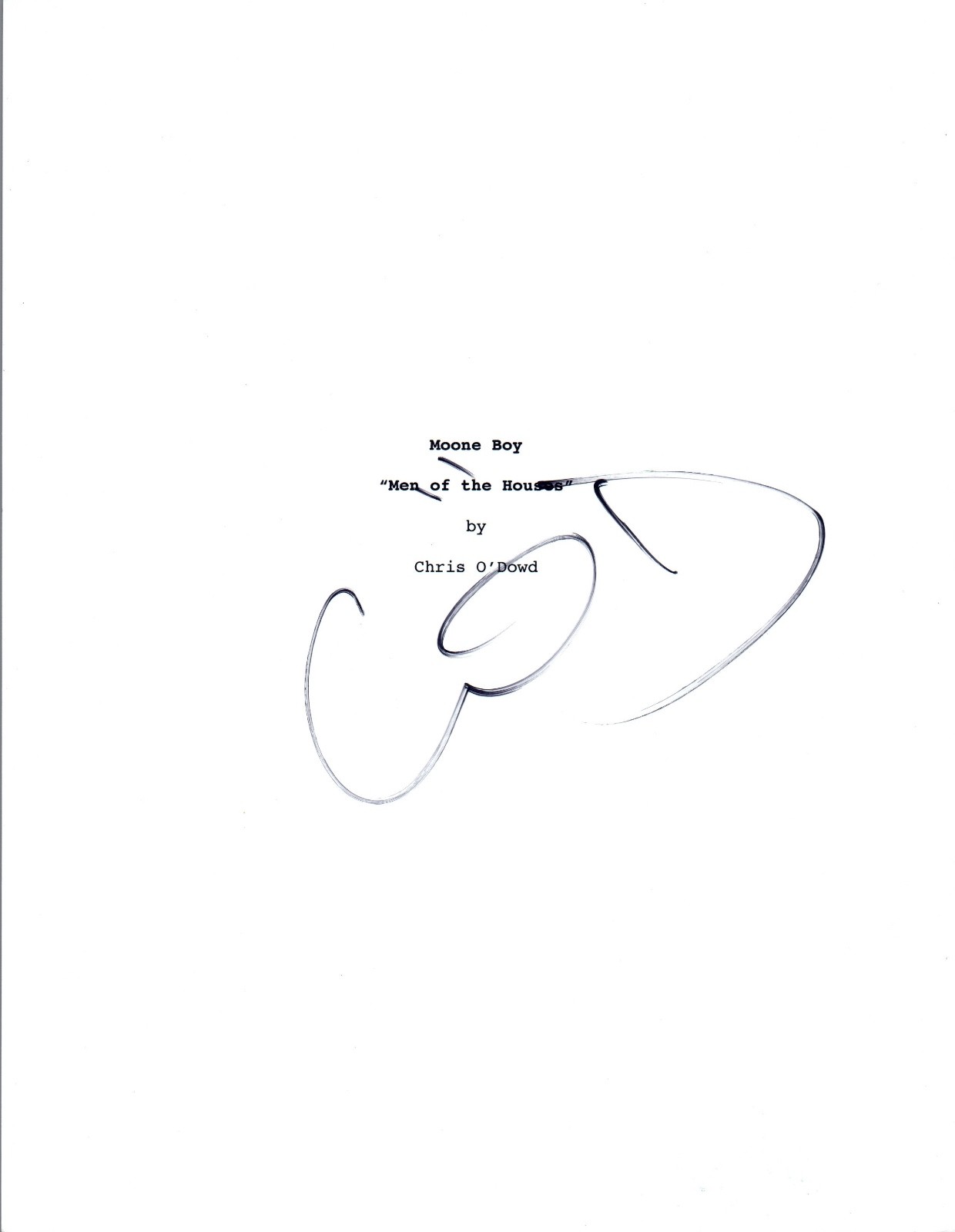 Chris O'Dowd Signed Autographed MOONE BOY Pilot Episode Script Cover COA VD