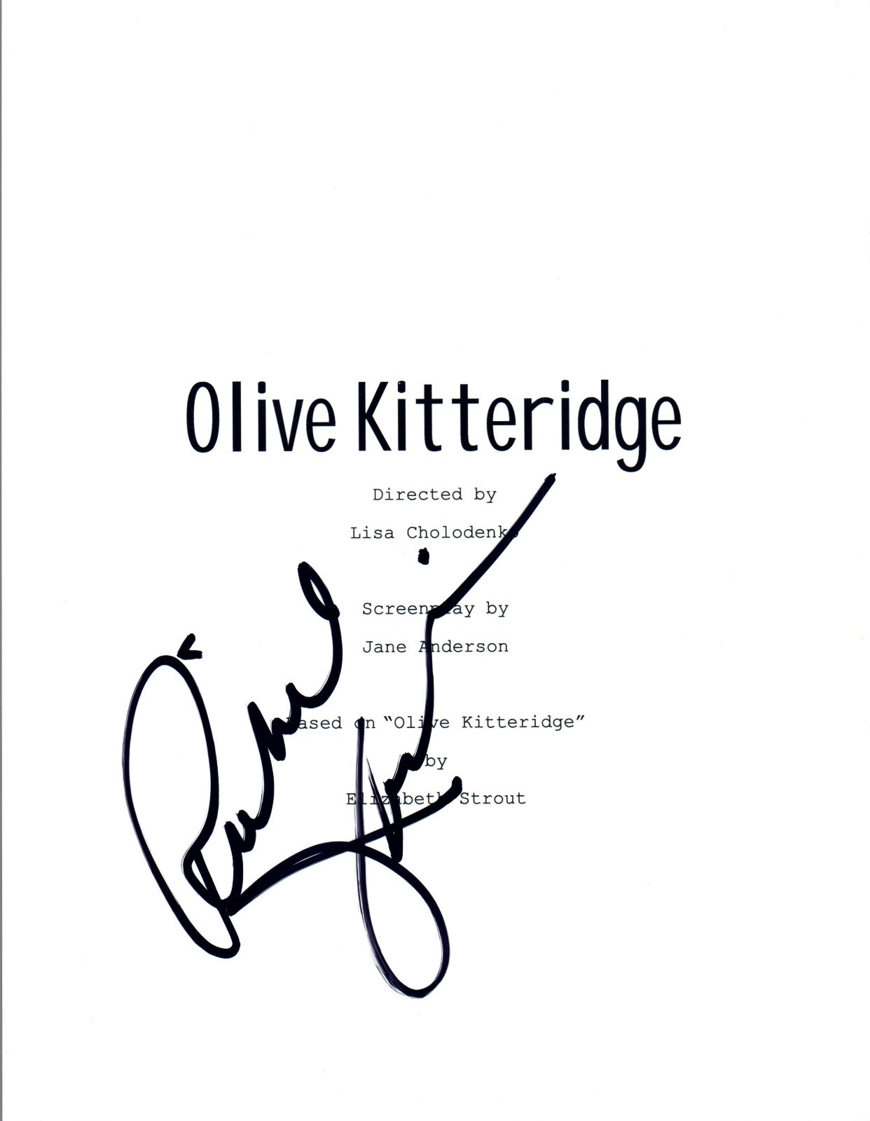 Richard Jenkins Signed Autographed OLIVE KITTERIDGE Pilot Episode Script COA VD