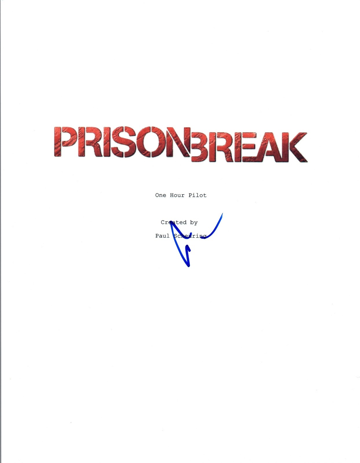 Dominic Purcell Signed Autographed PRISON BREAK Pilot Episode Script COA VD