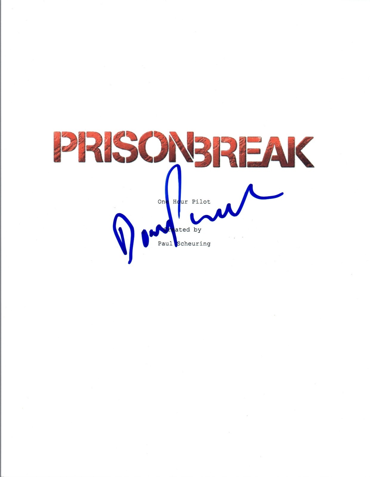 Dominic Purcell Signed Autographed PRISON BREAK Pilot Episode Script COA VD