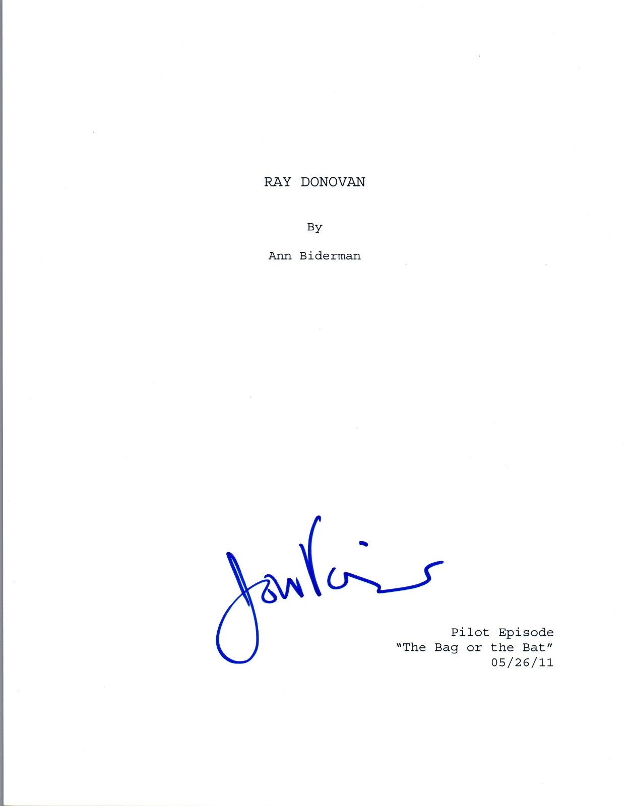 Jon Voight Signed Autographed RAY DONOVAN Pilot Episode Script COA VD