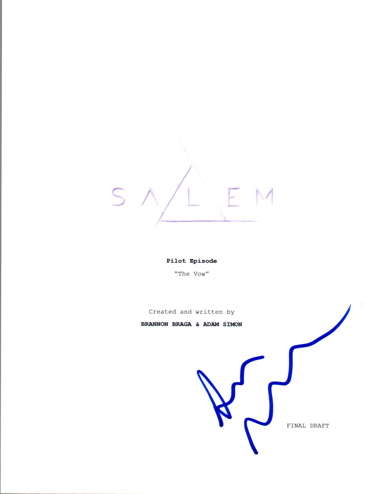 Ashley Madekwe Signed Autographed SALEM Pilot Episode Script COA VD