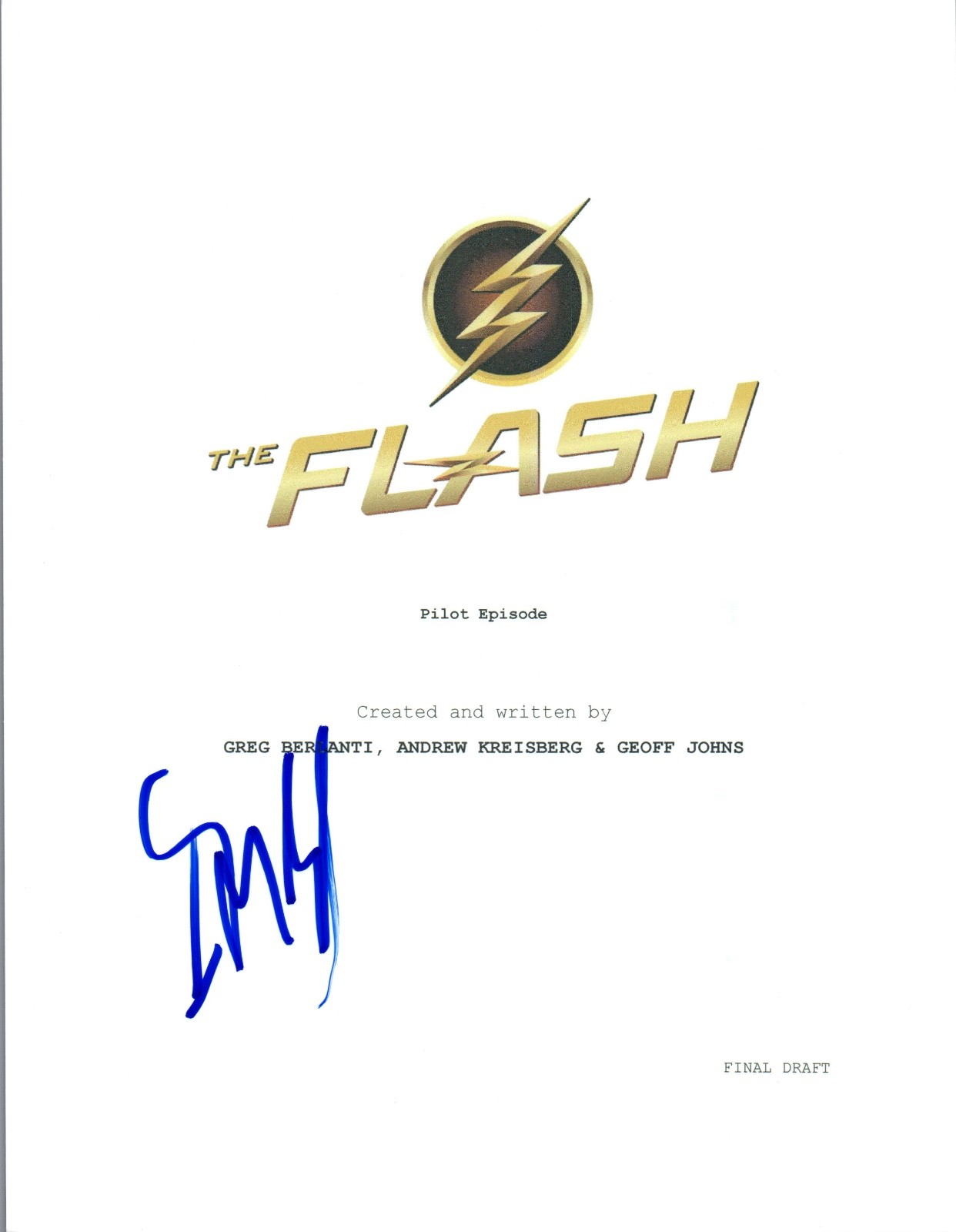 Greg Berlanti Signed Autographed THE FLASH Pilot Episode Script COA VD