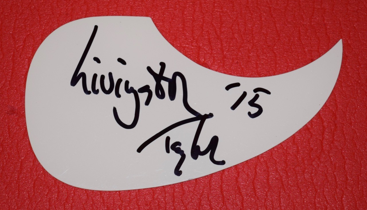 LIVINGSTON TAYLOR SIGNED AUTOGRAPHED ACOUSTIC GUITAR PICKGUARD FOLK SINGER JAMES COLLECTIBLE MEMORABILIA