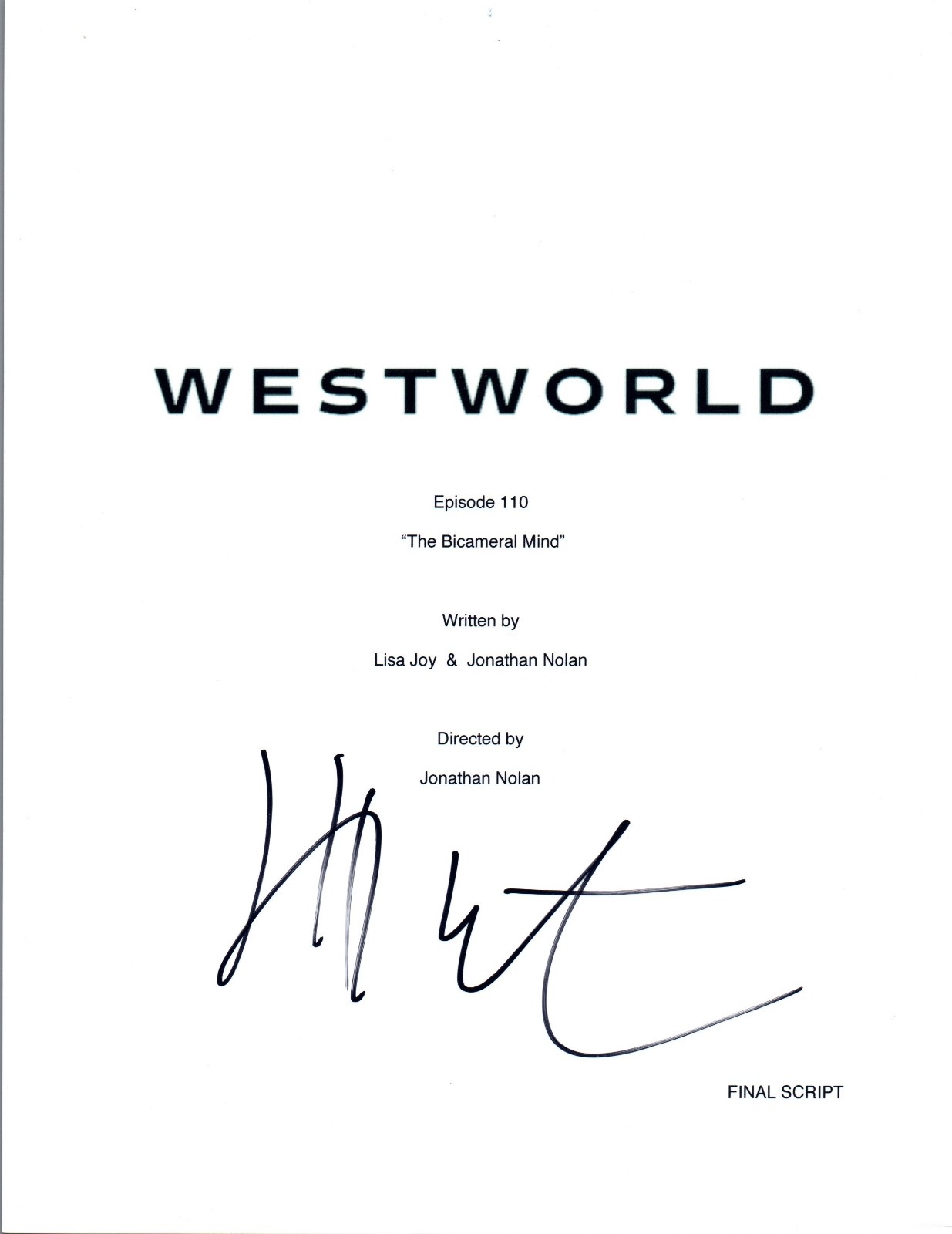 Jeffrey Wright Signed Autograph WESTWORLD The Bicameral Mind Episode Script COA