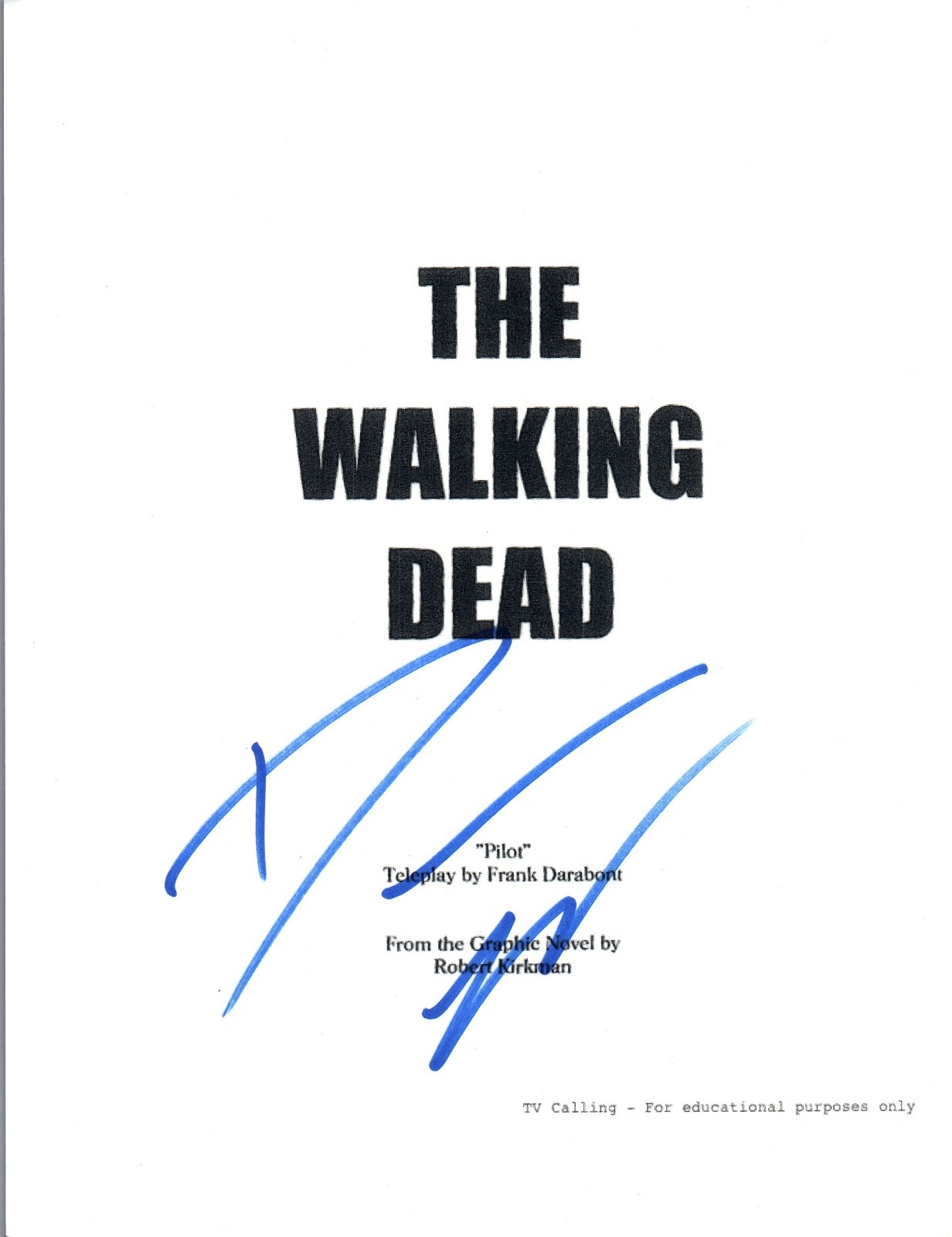 Danai Gurira Signed Autographed THE WALKING DEAD Pilot Episode Script COA